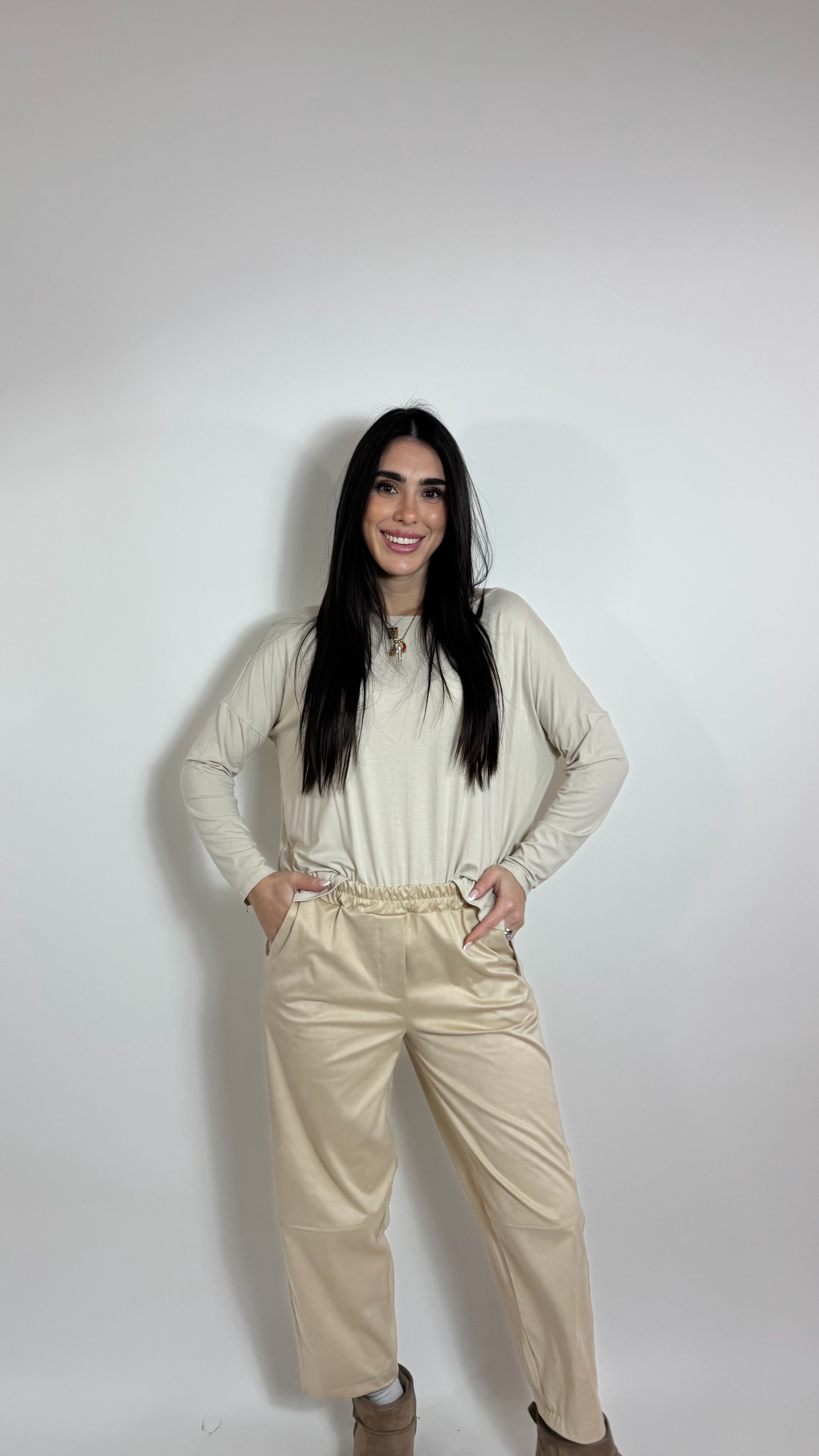 Pantalone Suede Burro