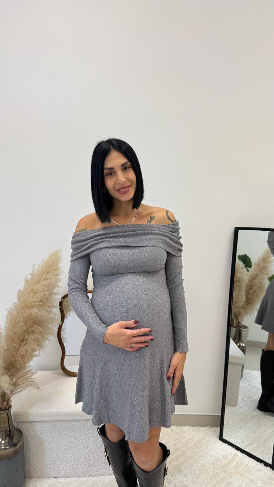 Abito Romantic Grigio Perla