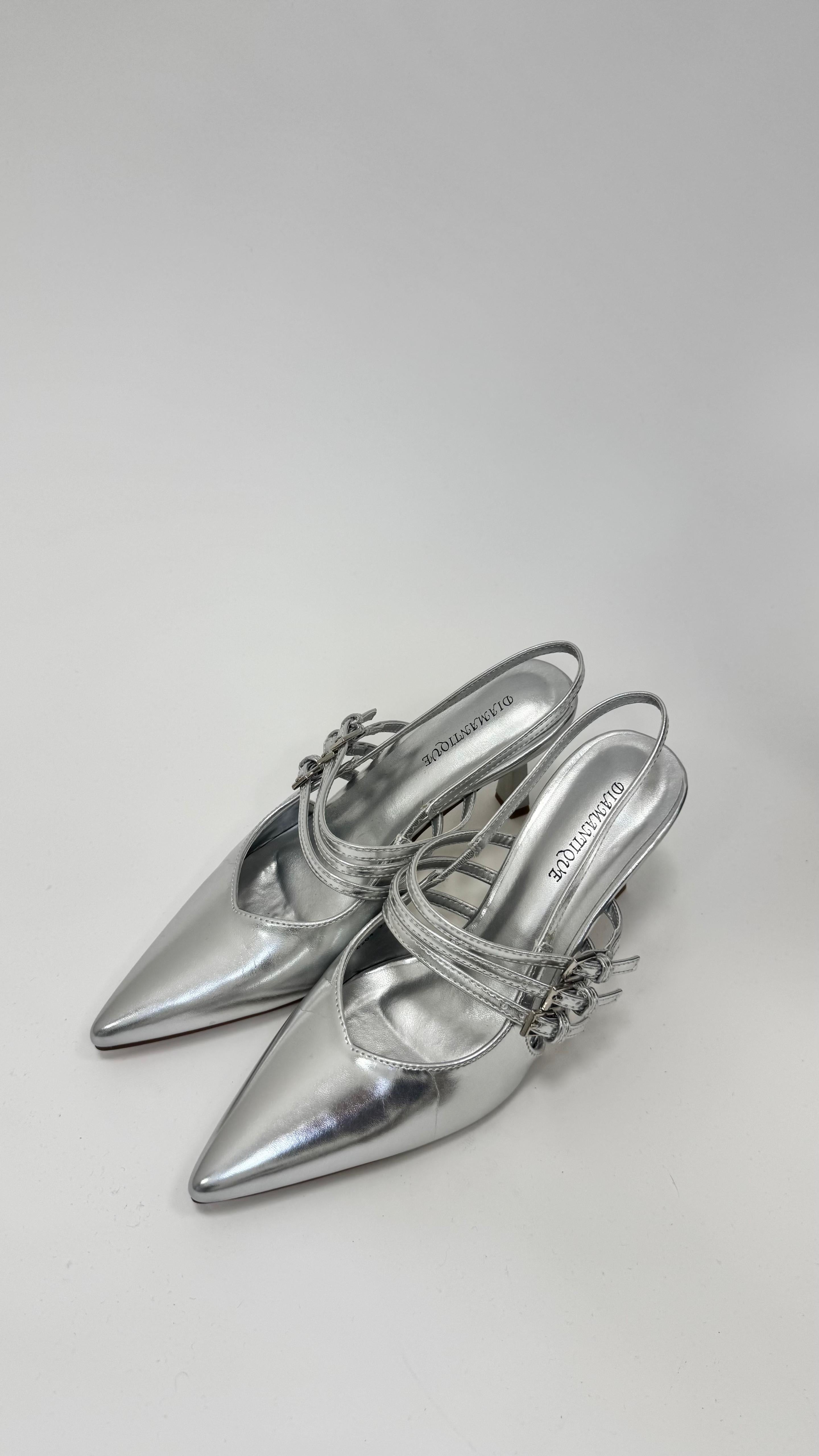 Slingback Con Tacco Silver