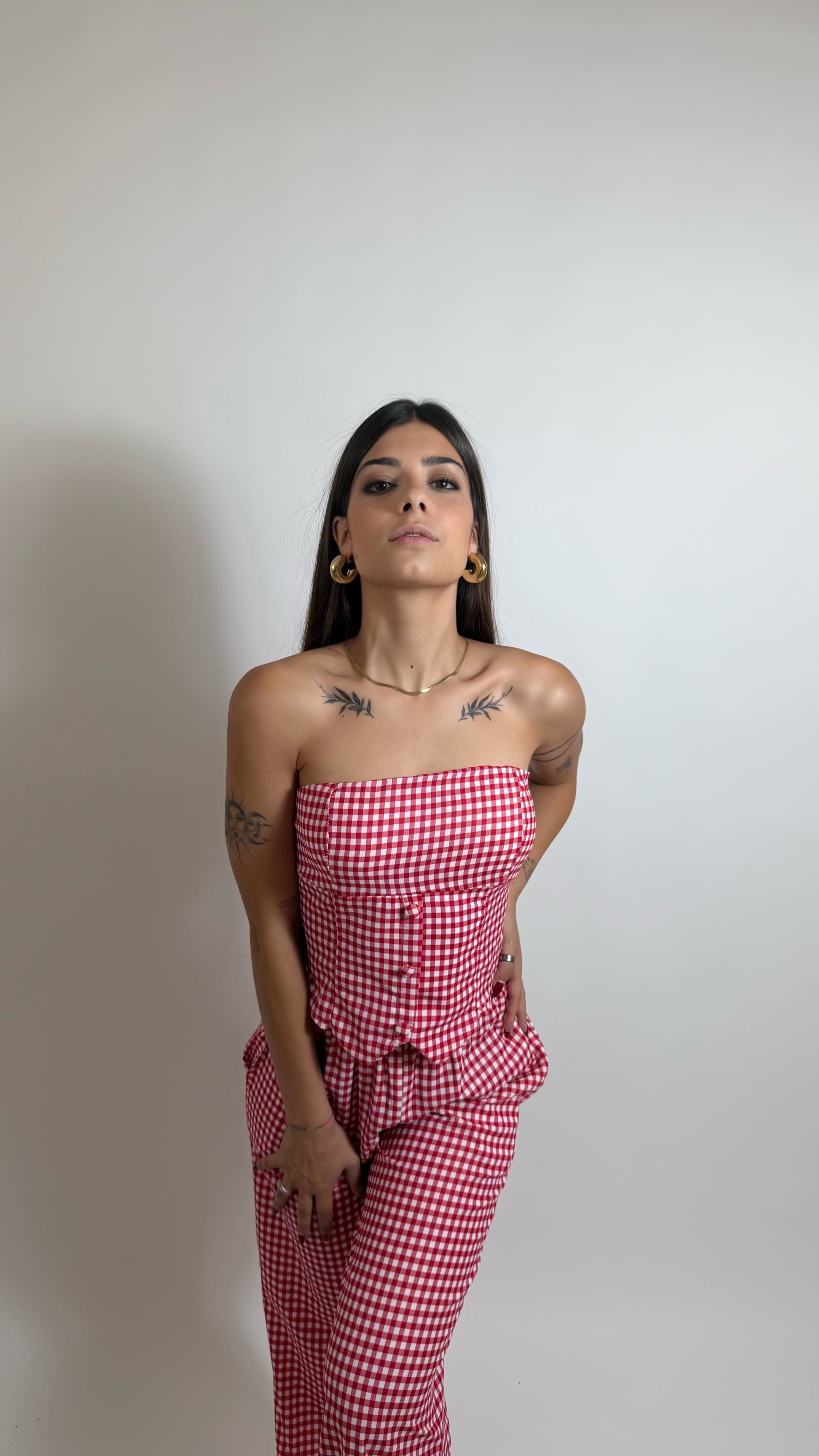 Set Corset Vichy Rosso