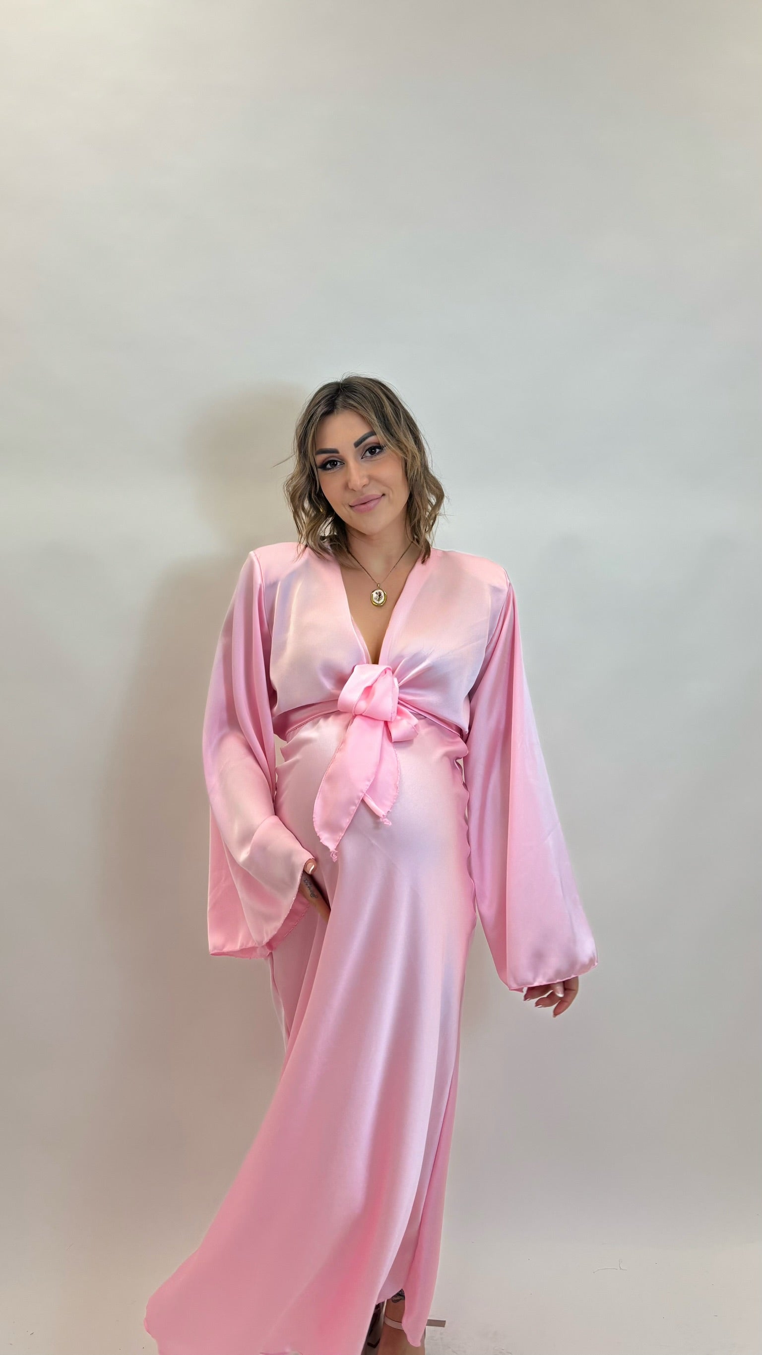 Set Silk Top & Skirt Rosa