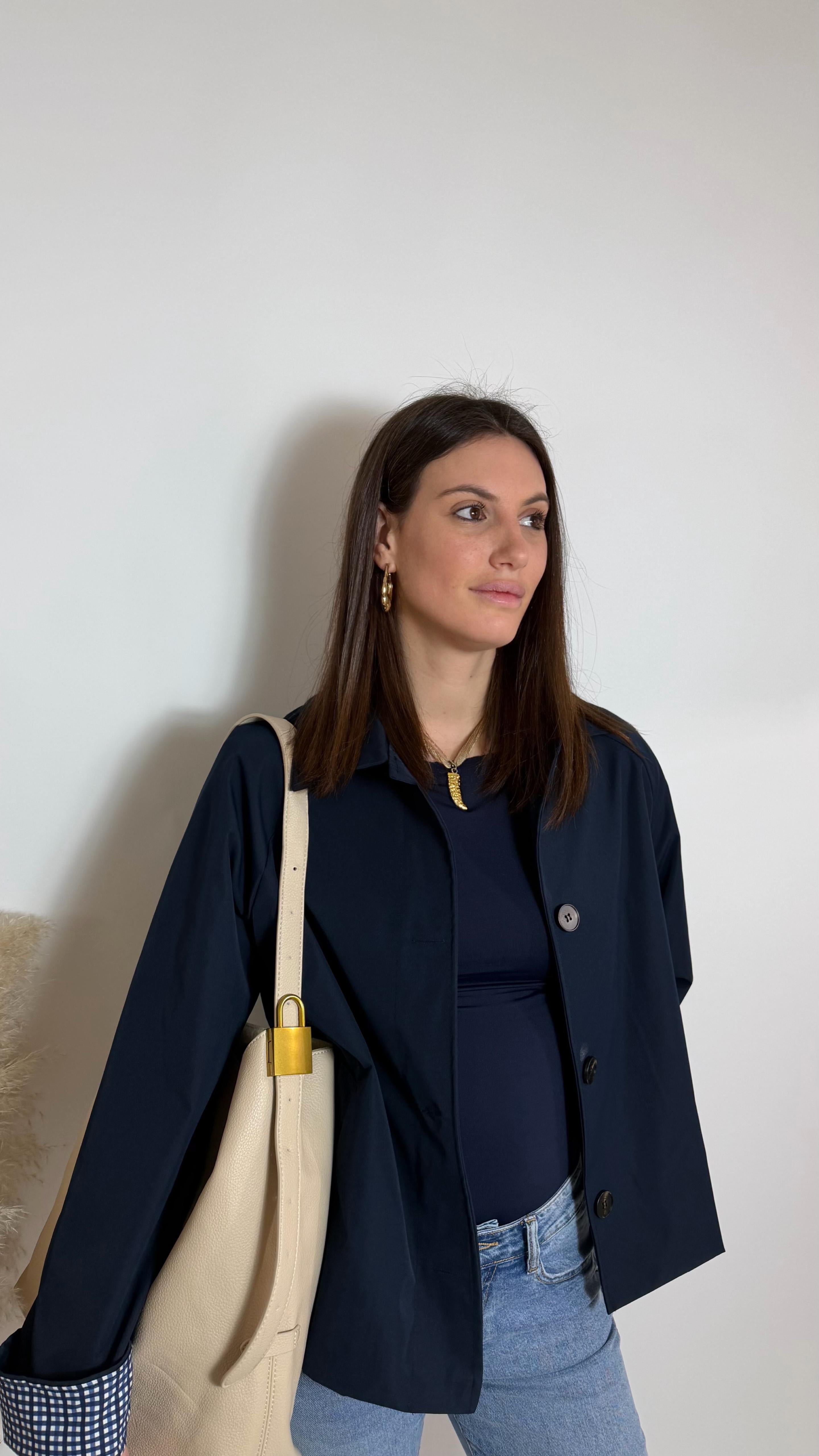 Mini Trench City Chic Blu Notte