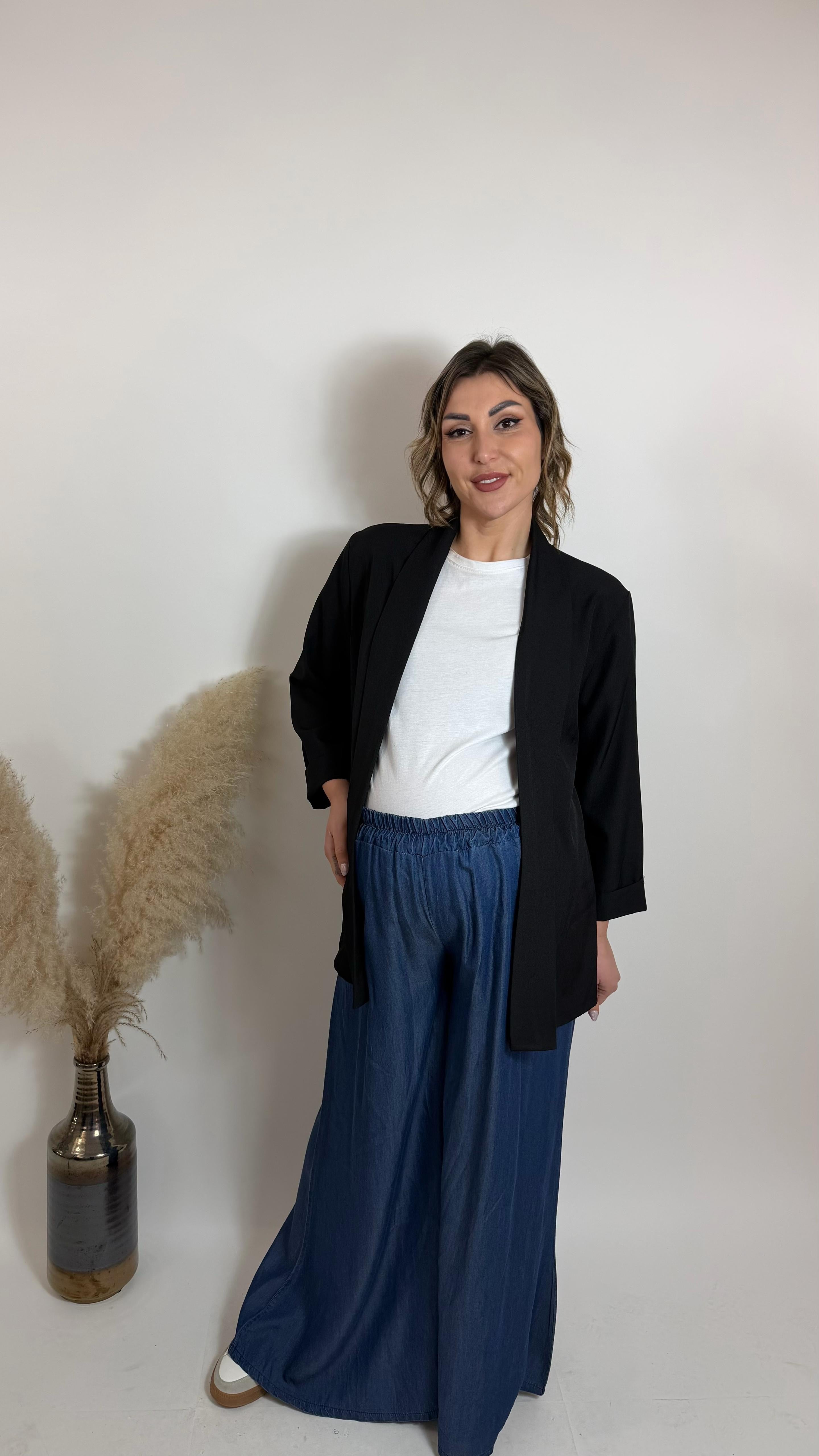 Kimono Manica Ampia Nero