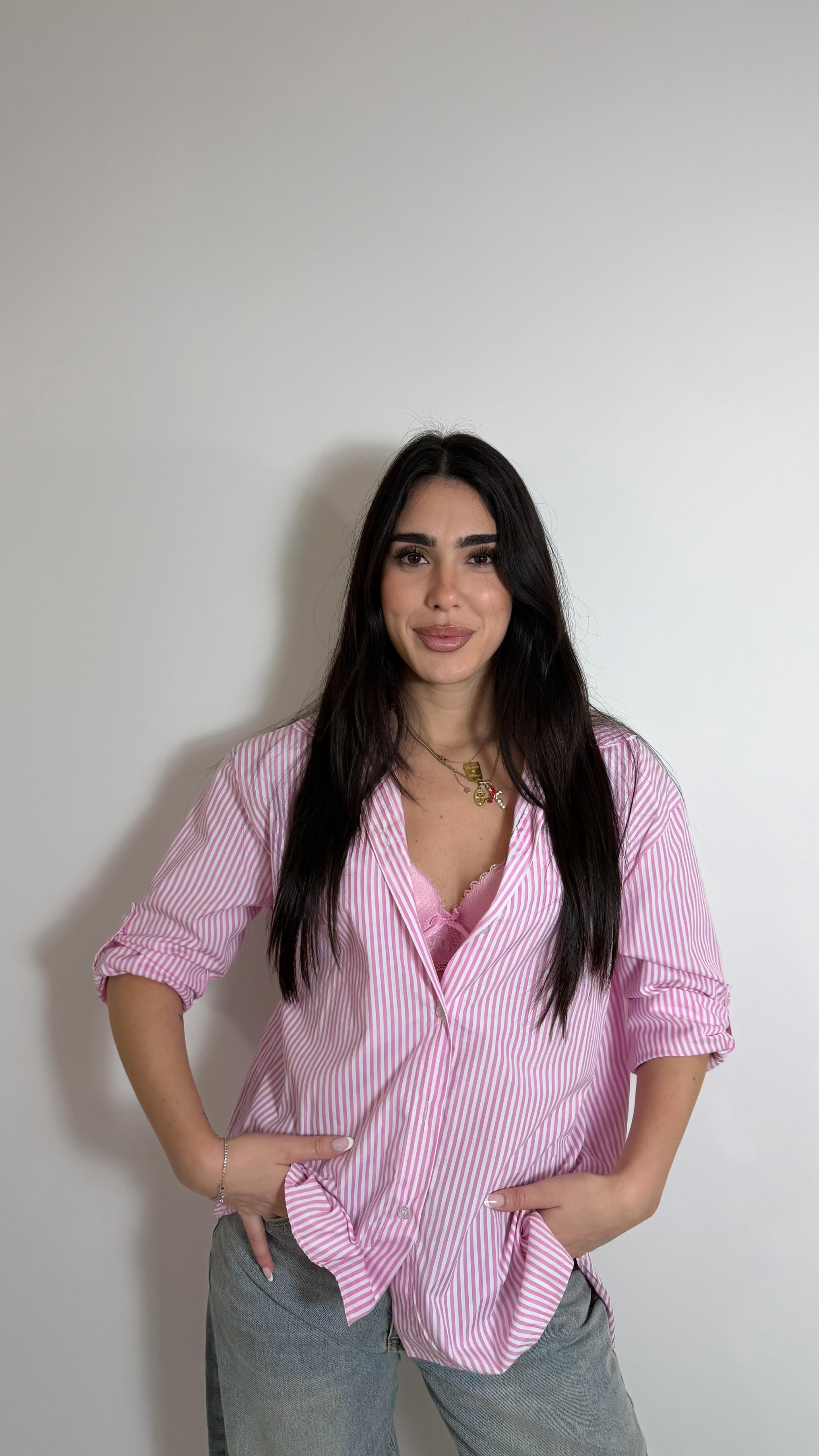 Camicia Oxford Hearts Rosa