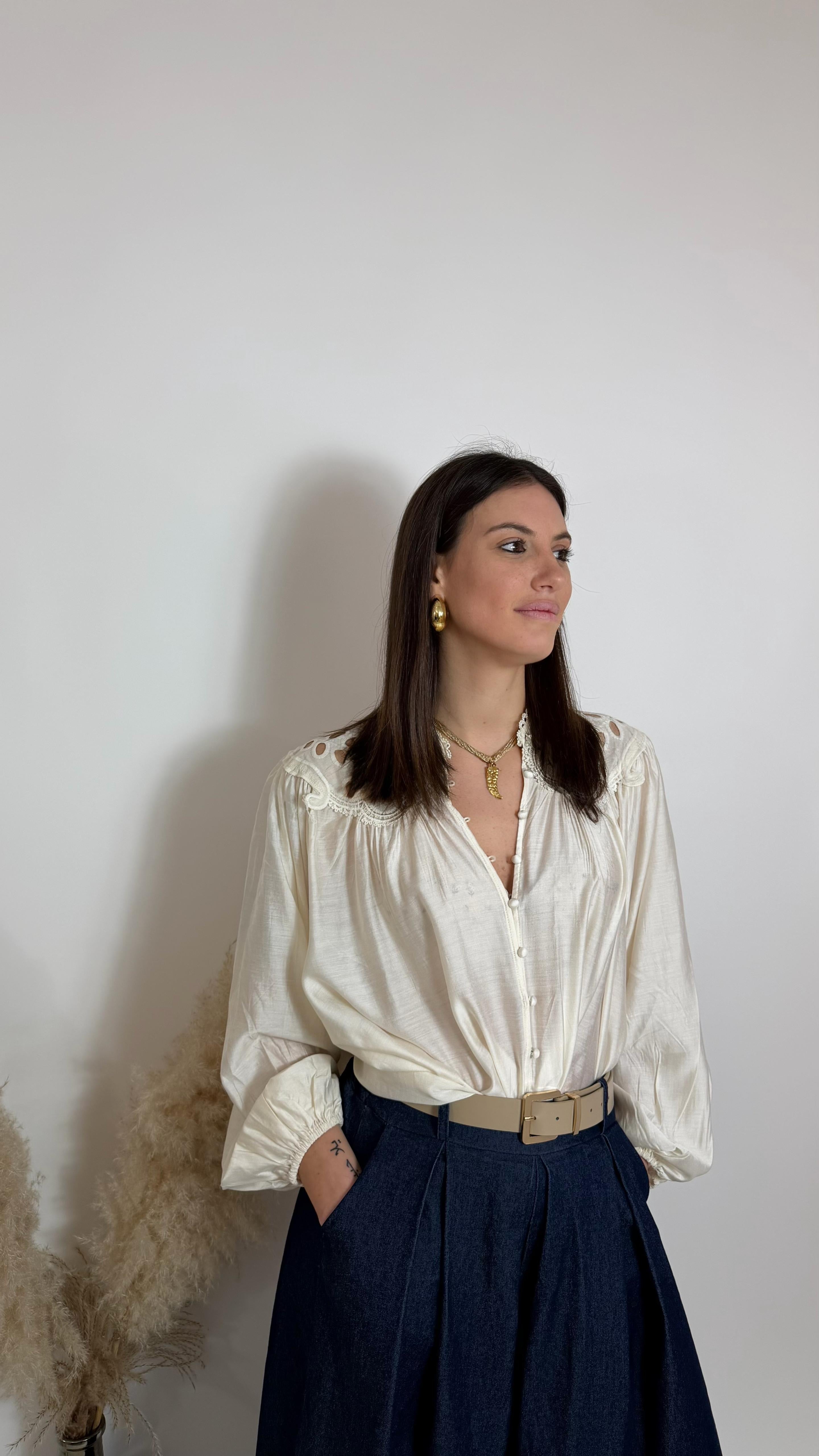 Camicia Georgette Burro