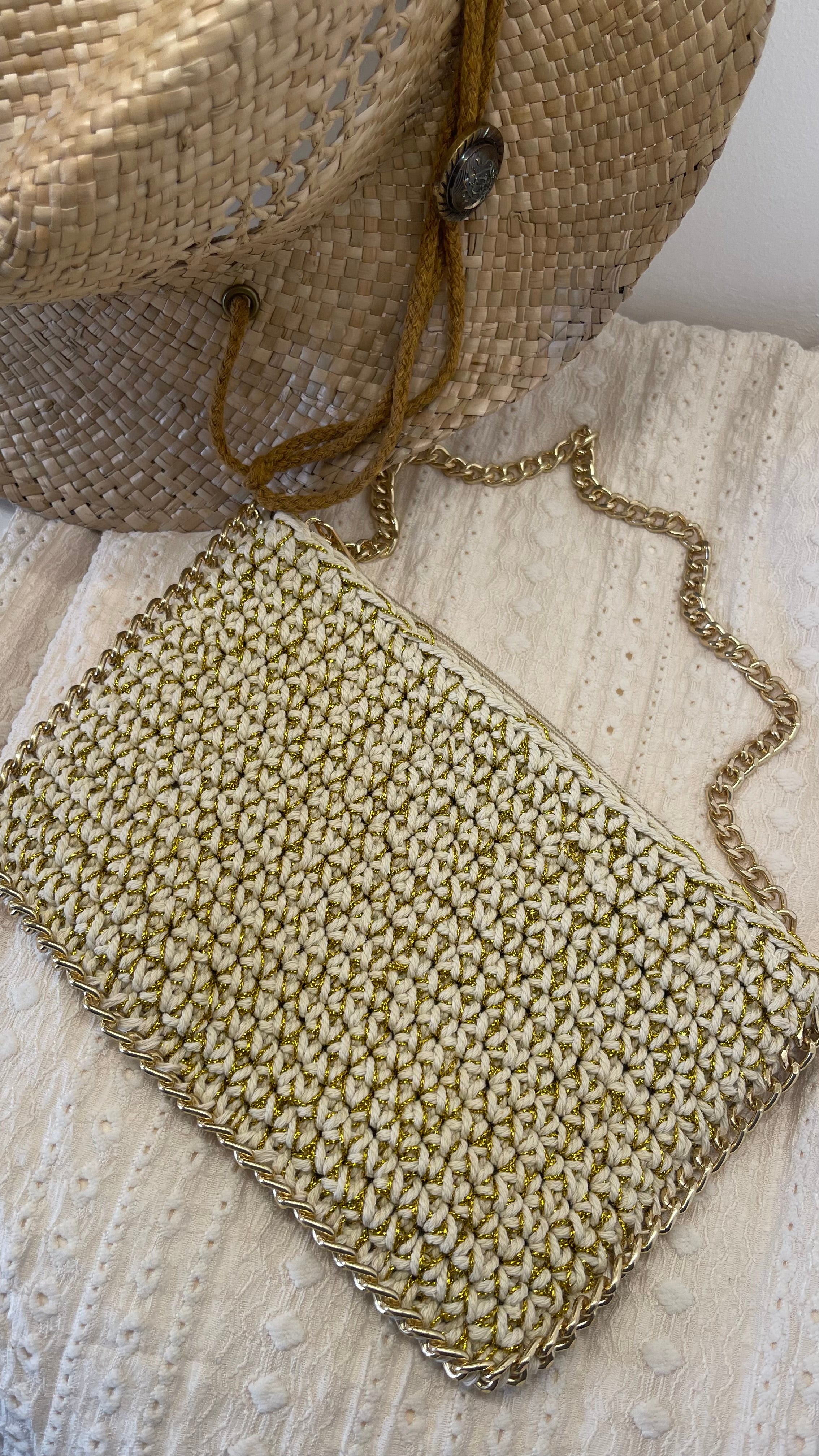 Mini Bag Lamé Catenella Gold