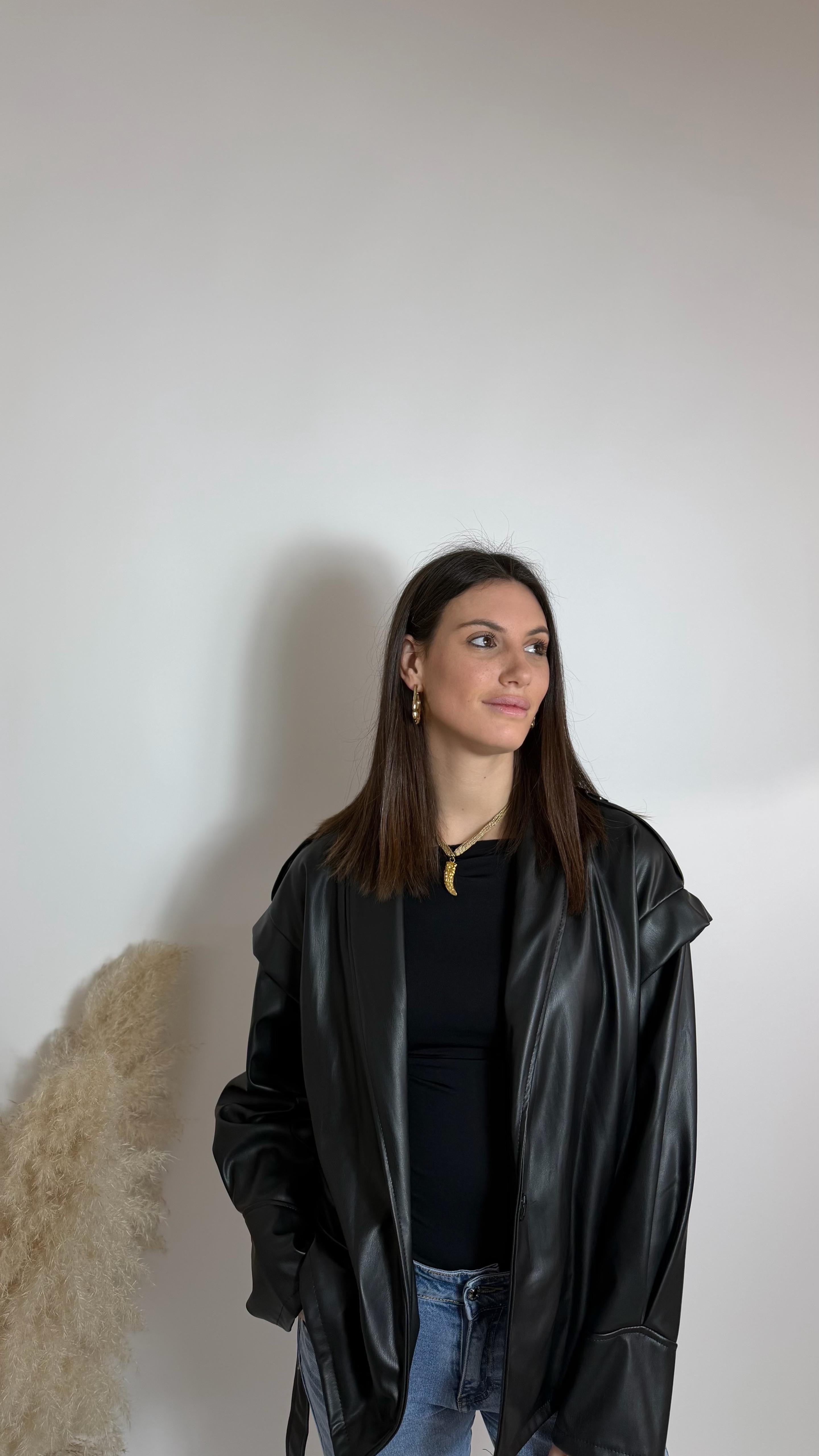 Mini Trench Strutturato Eco Nero