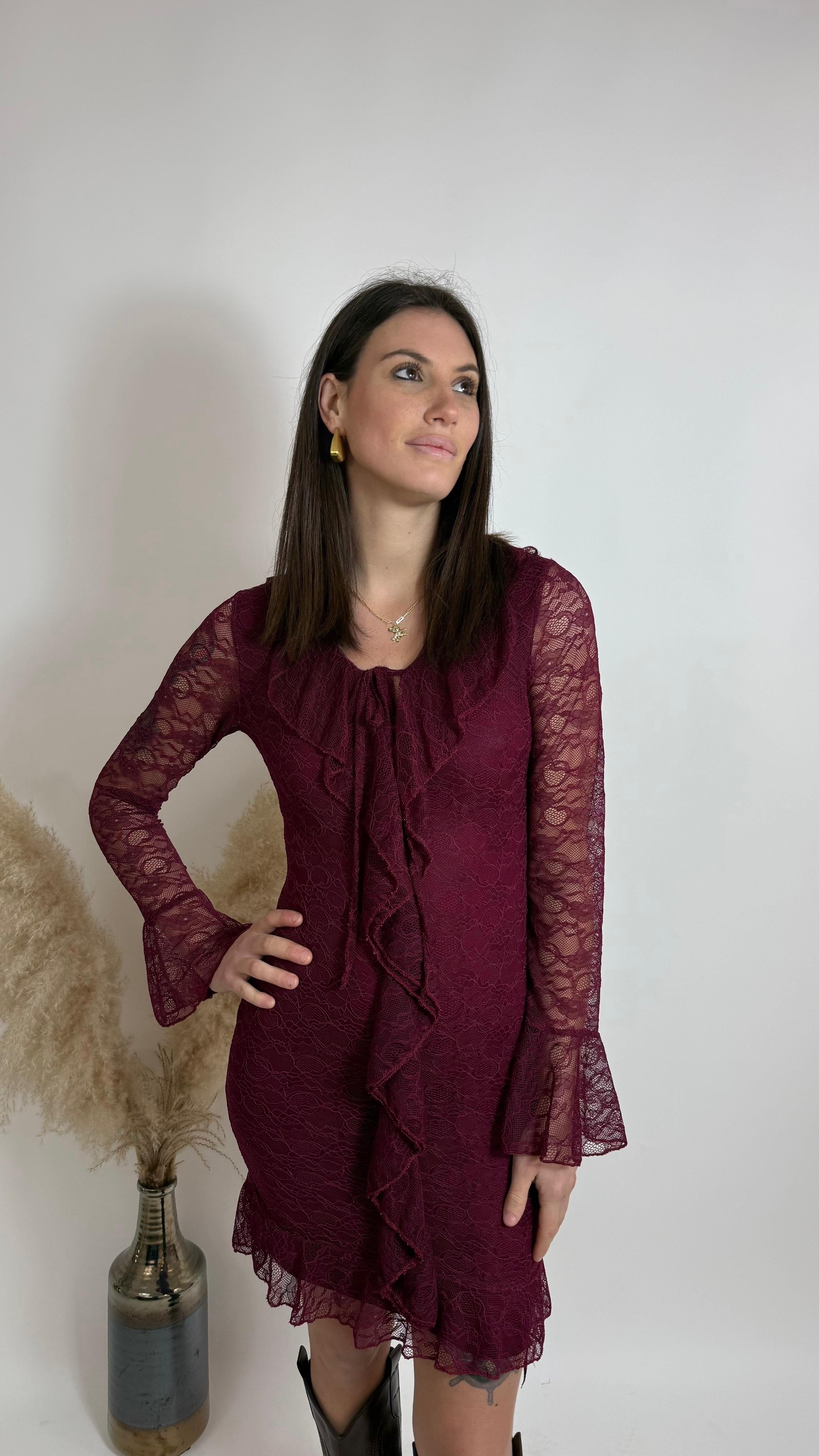 Minidress Lace Romance Burgundy