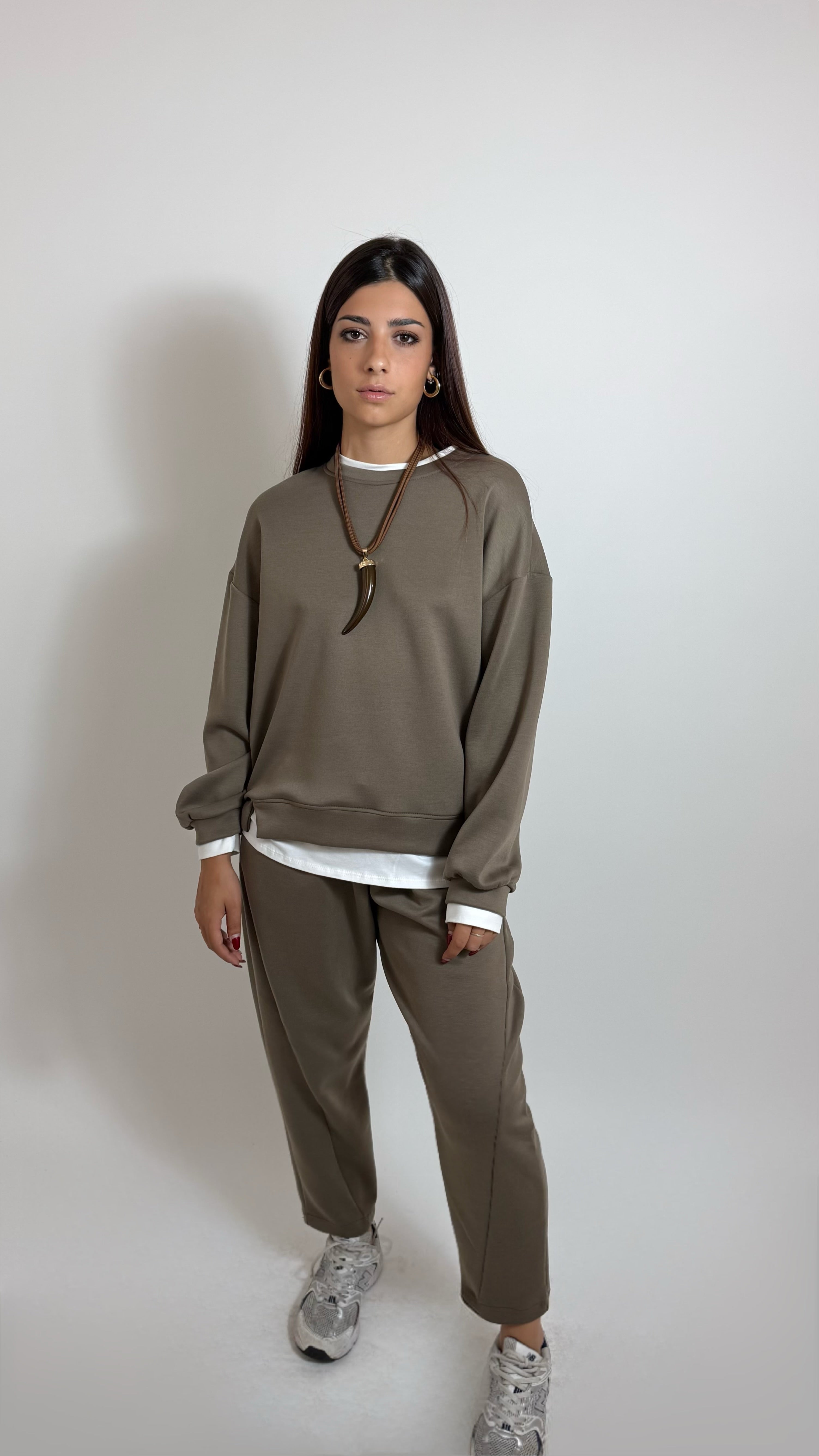 Pantalone Felpa Tortora