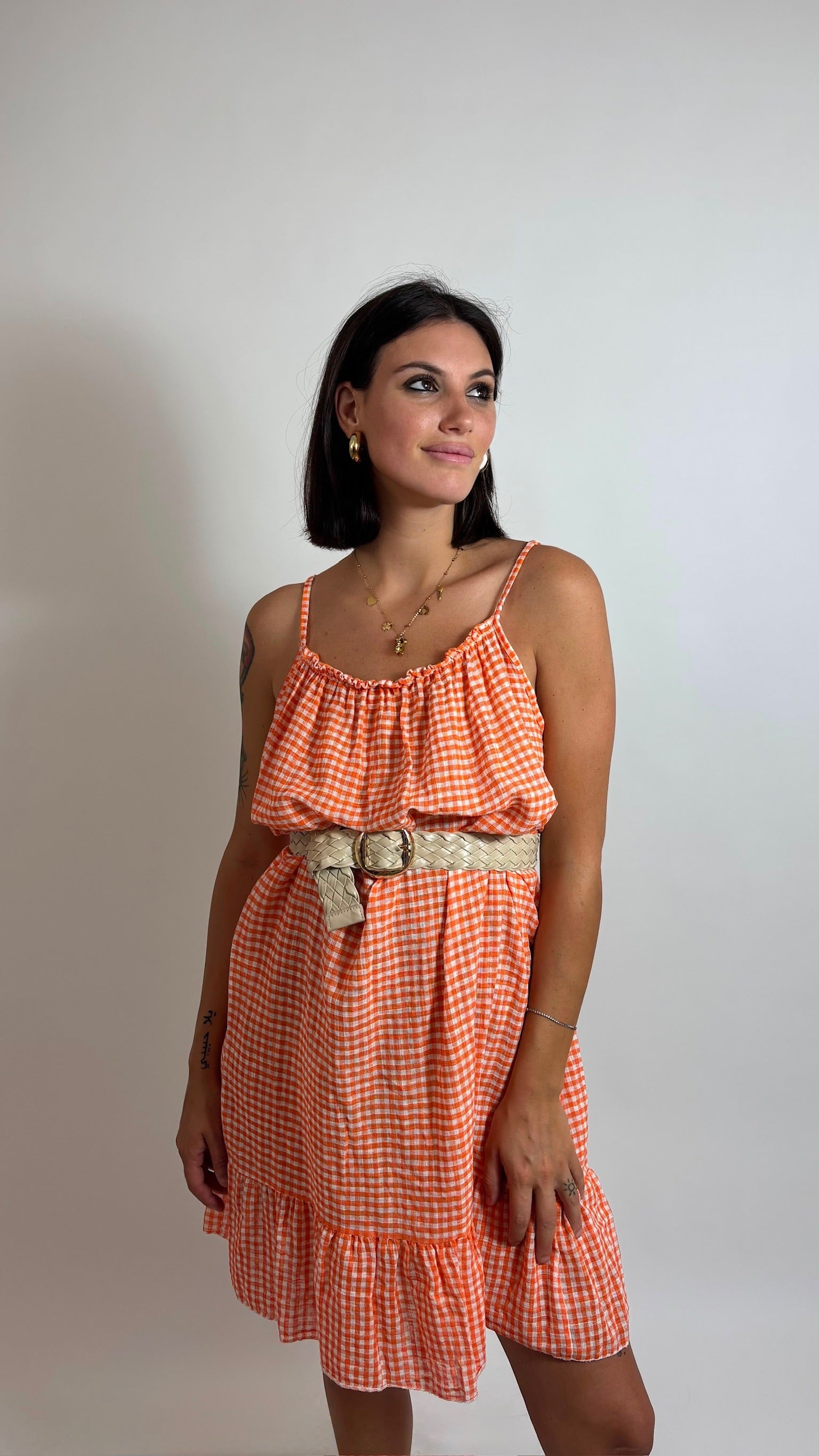 Happy Dress Vichy Arancio