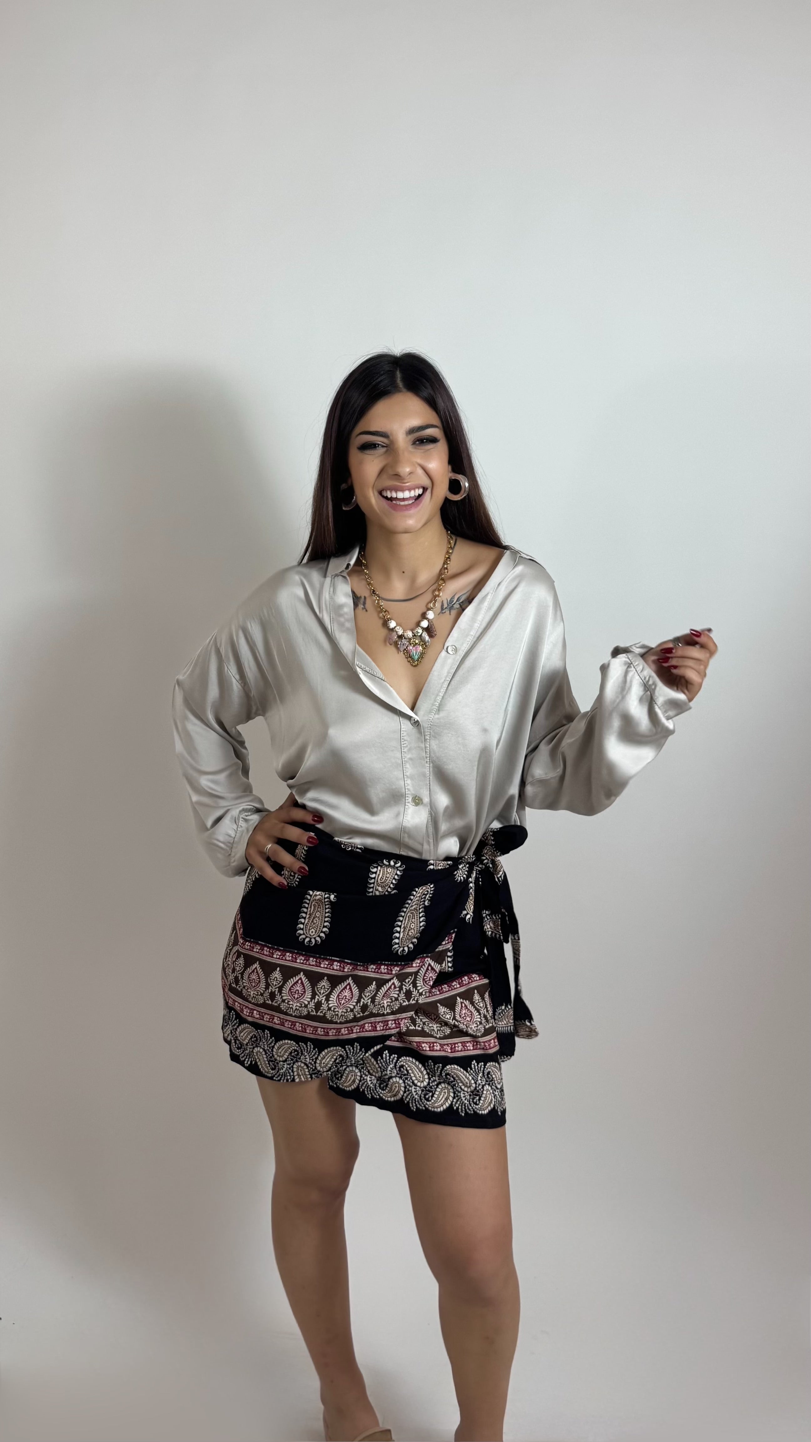Mini Gonna Pareo Paisley