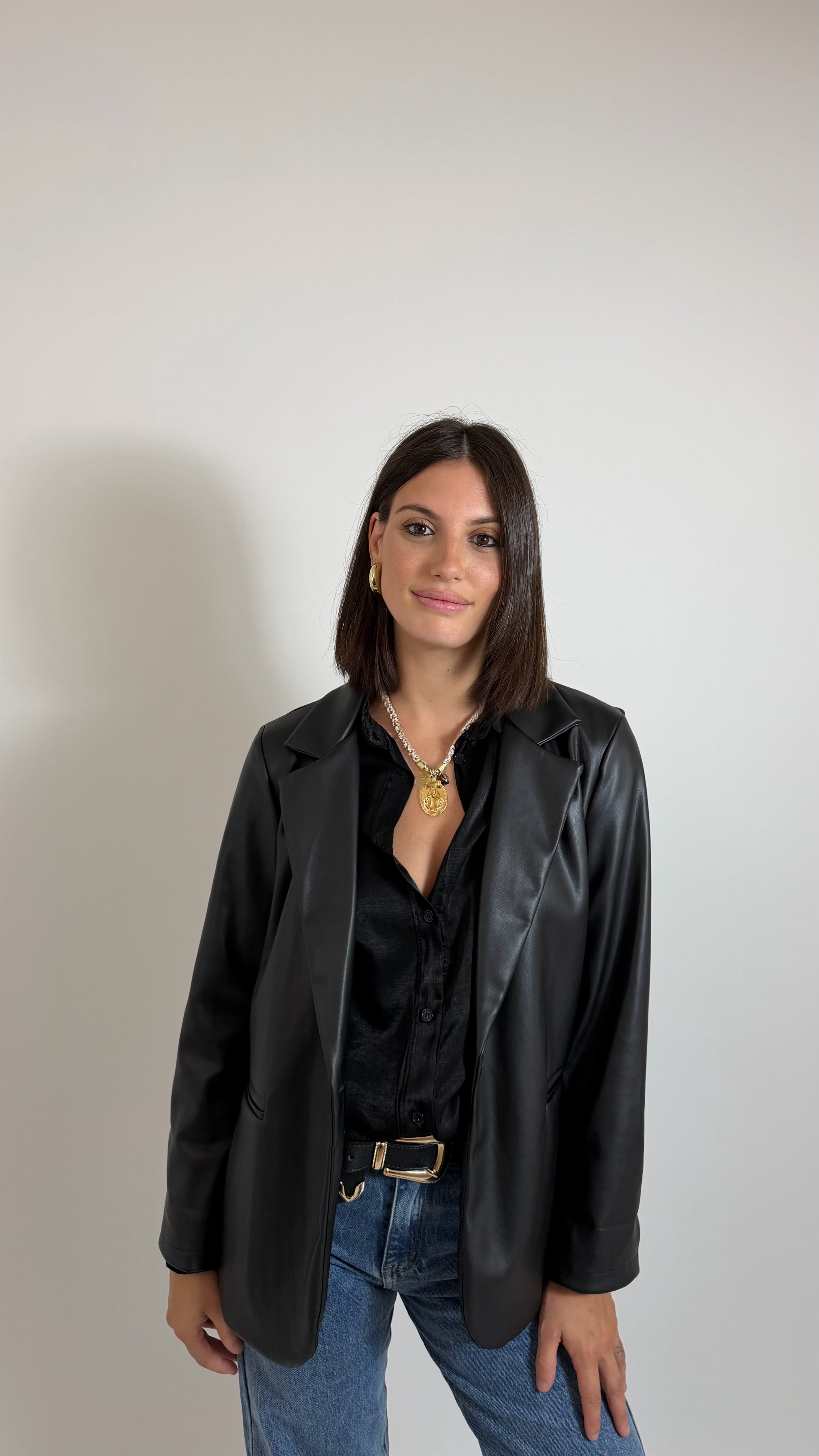 Blazer Ecopelle Nera
