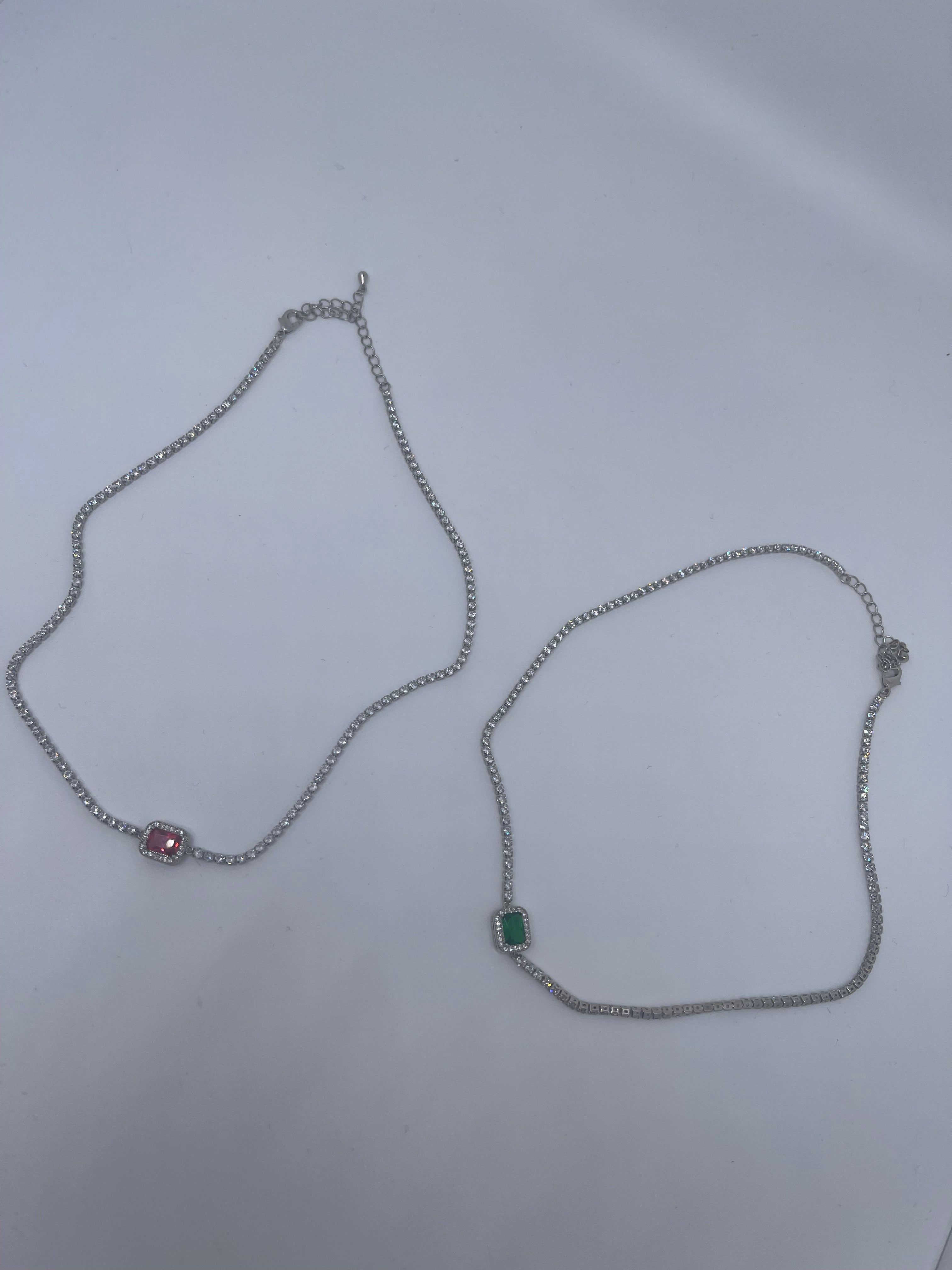 Collana tennis Silver con pietra