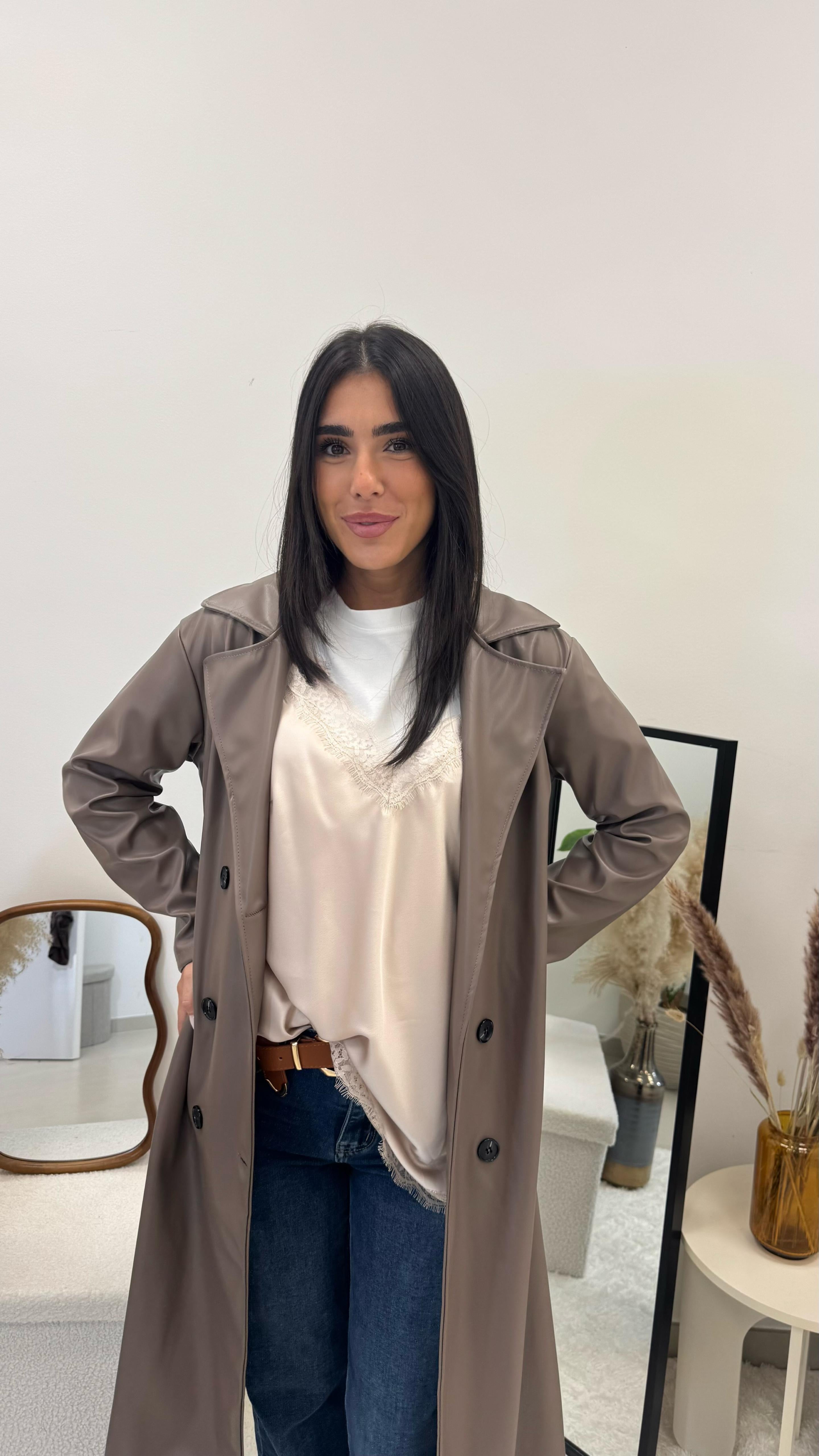 Trench Ecopelle Taupe