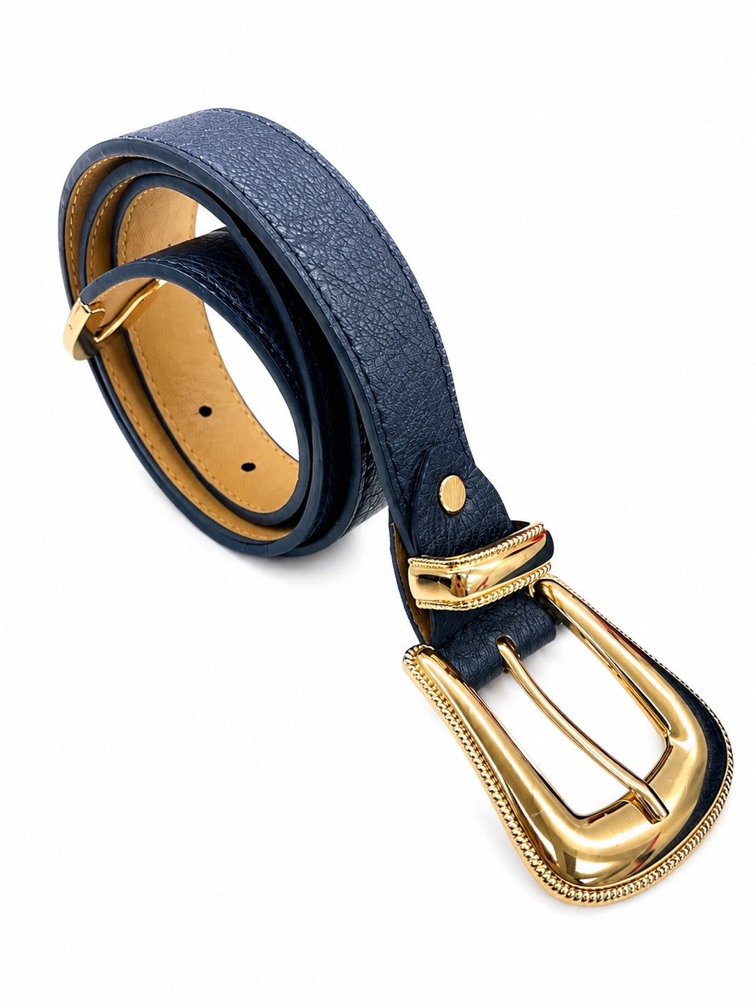 Cinta Blu Notte Fibbia Oro