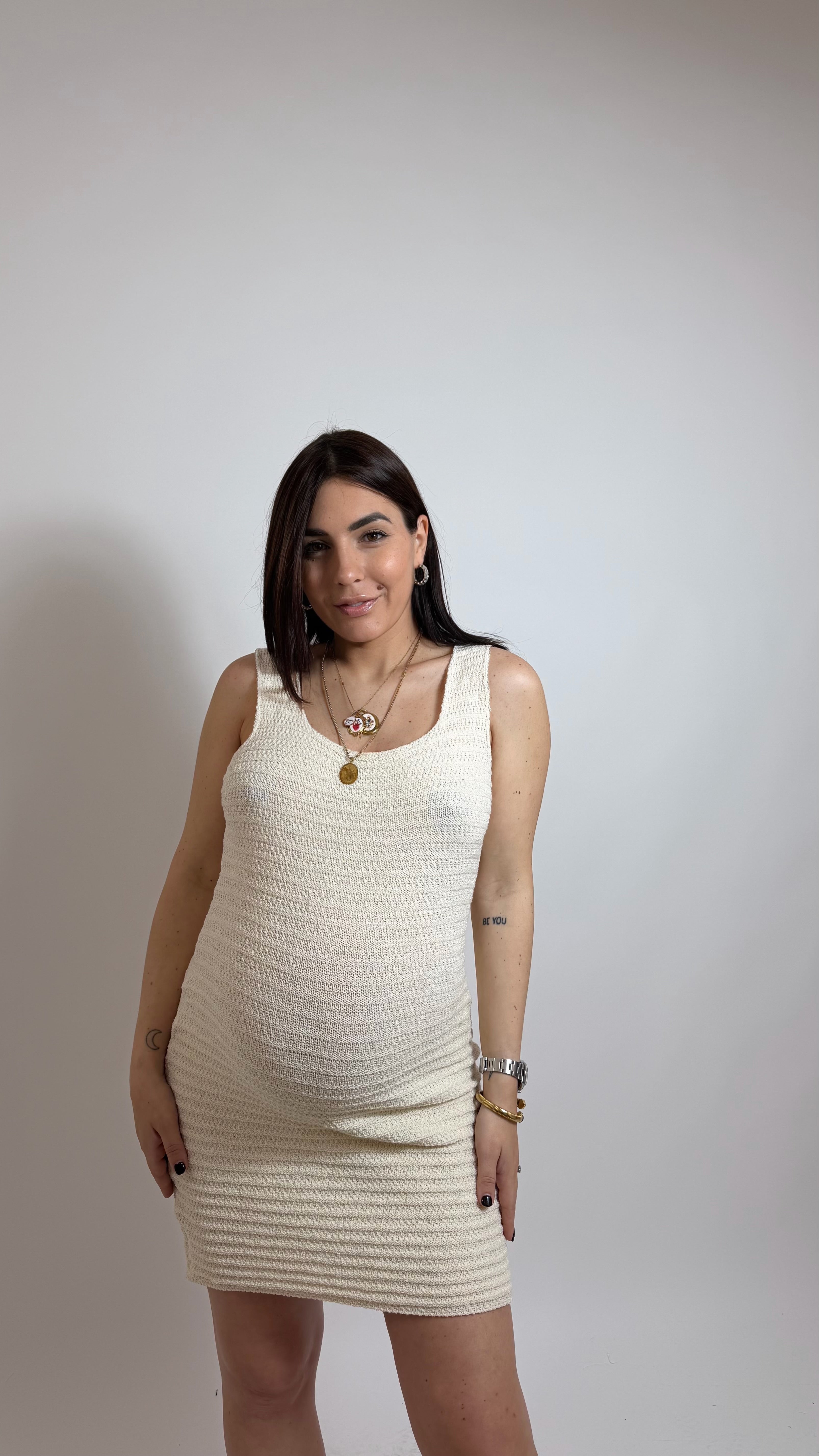 Abito Cozy Macramè Burro