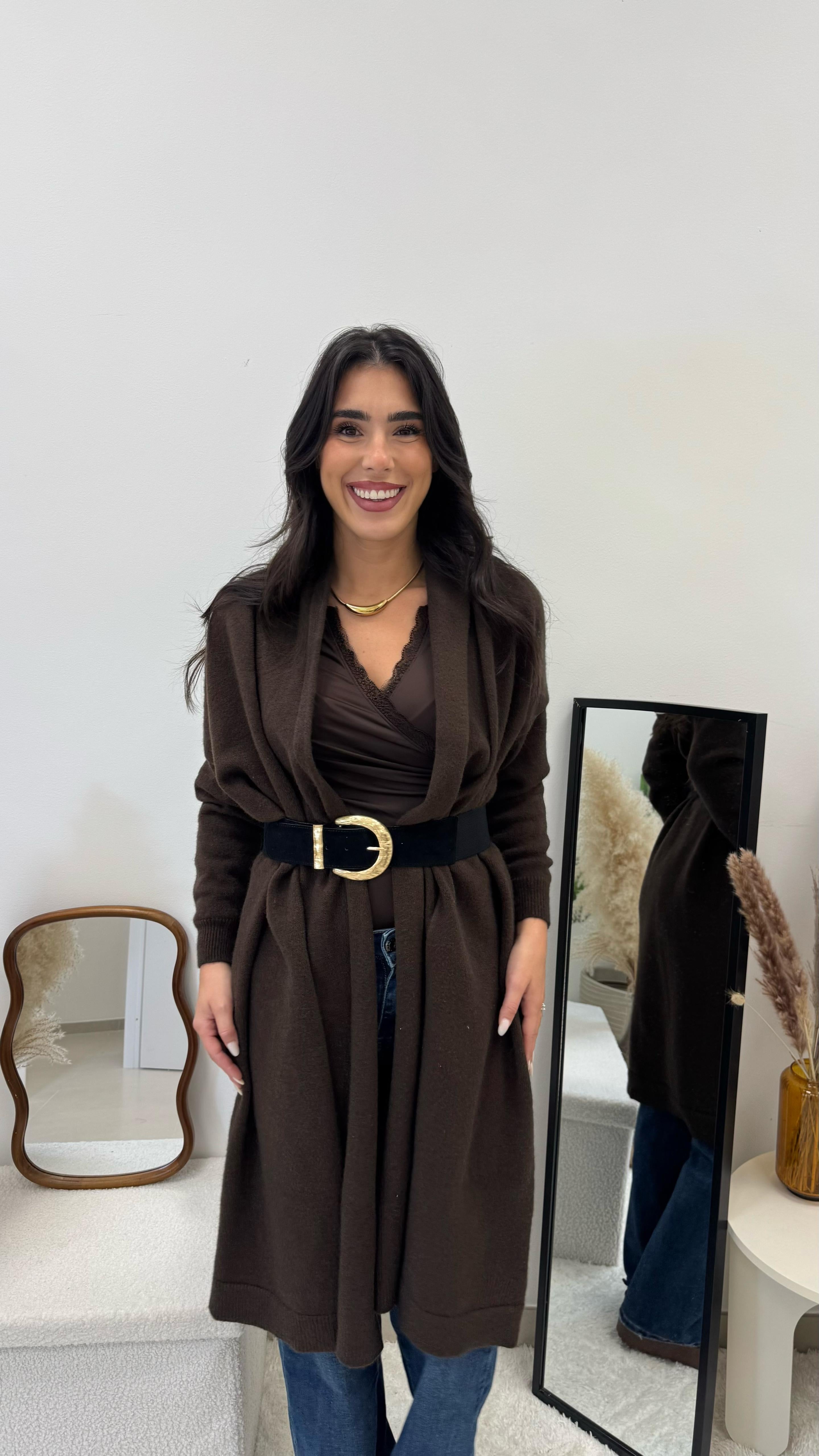 Cardigone Luxury con Cinta Choco