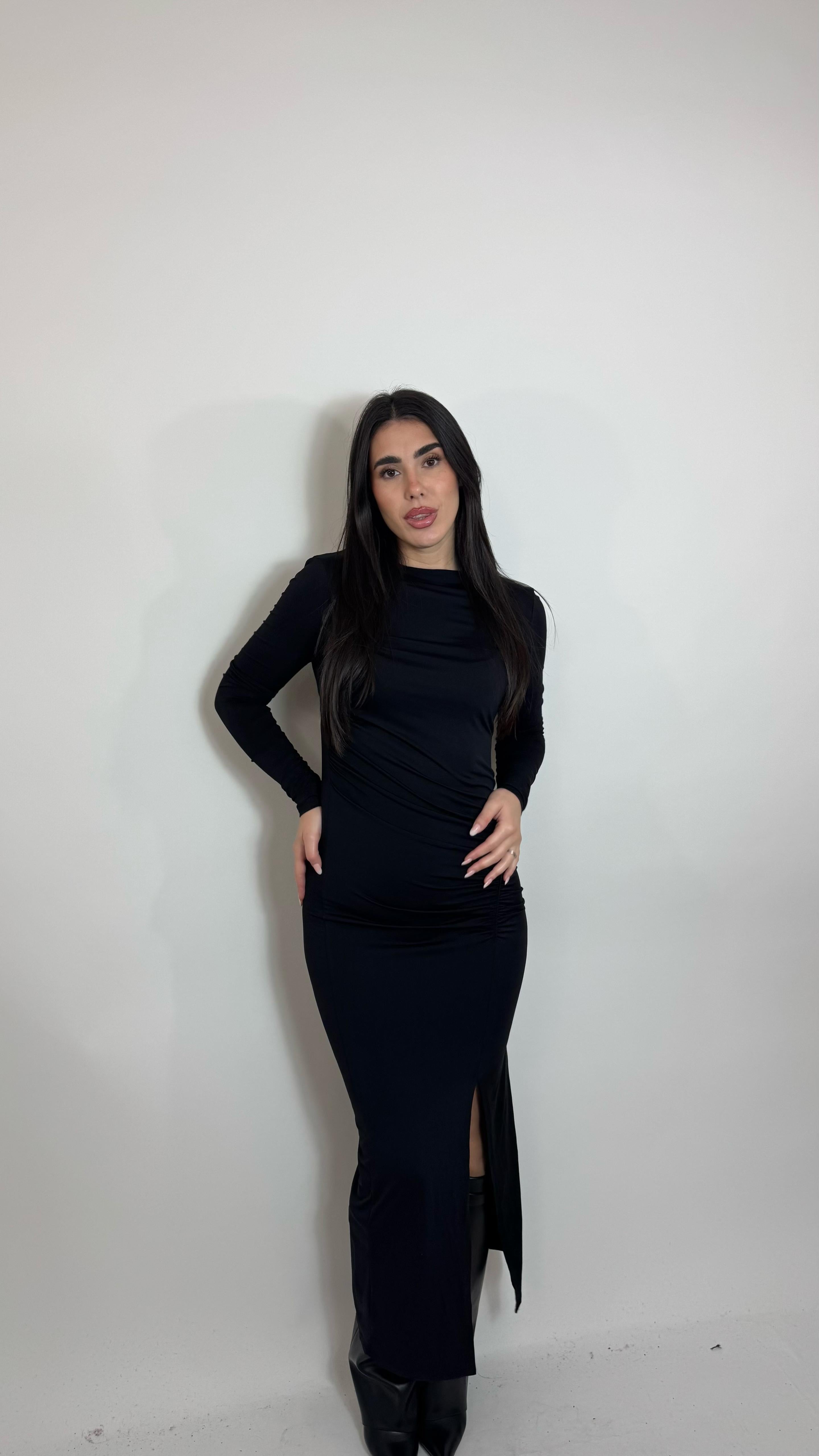 🥂Abito Draped Back Nero