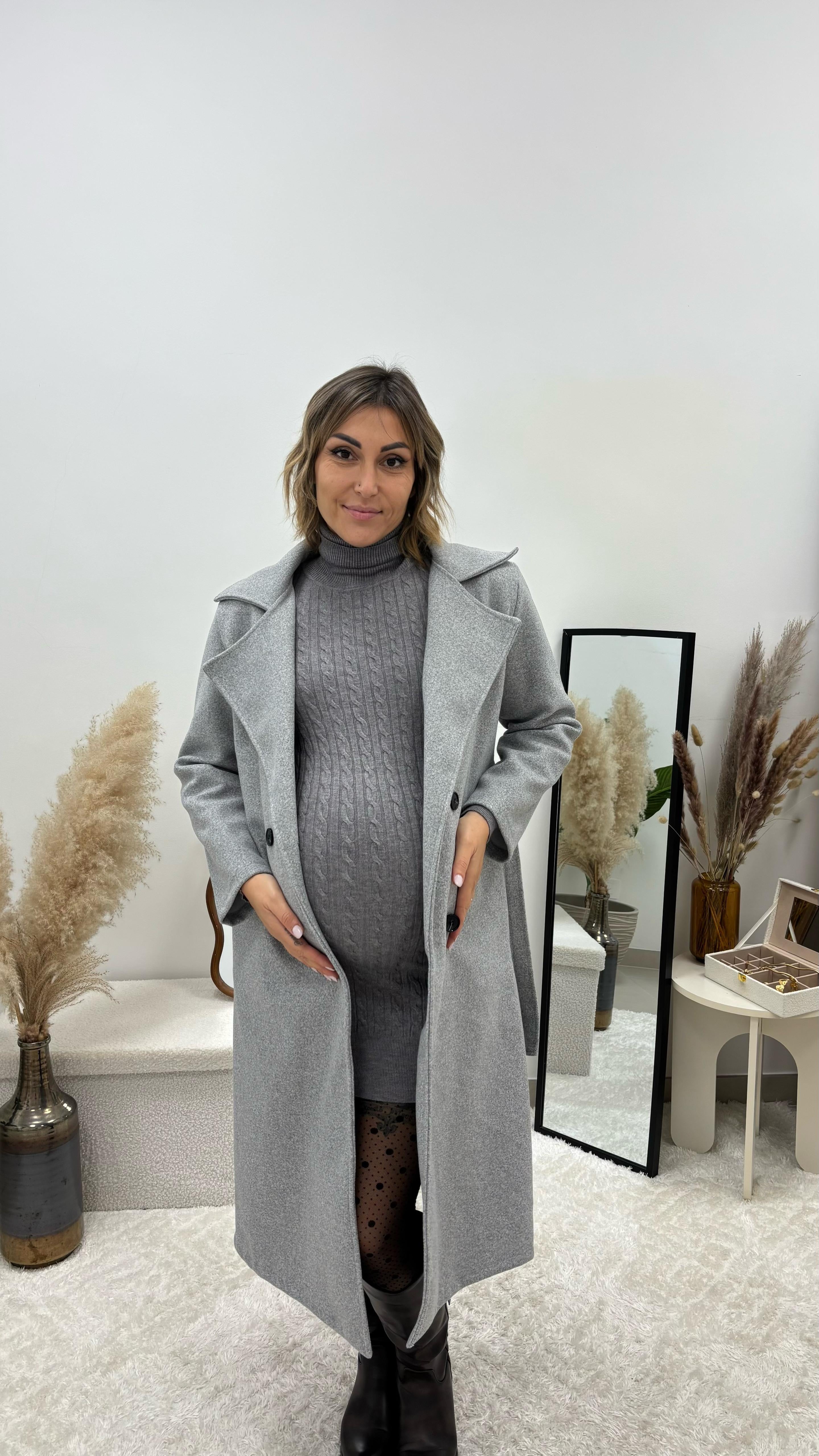 Abito Treccia Chic Grigio Perla