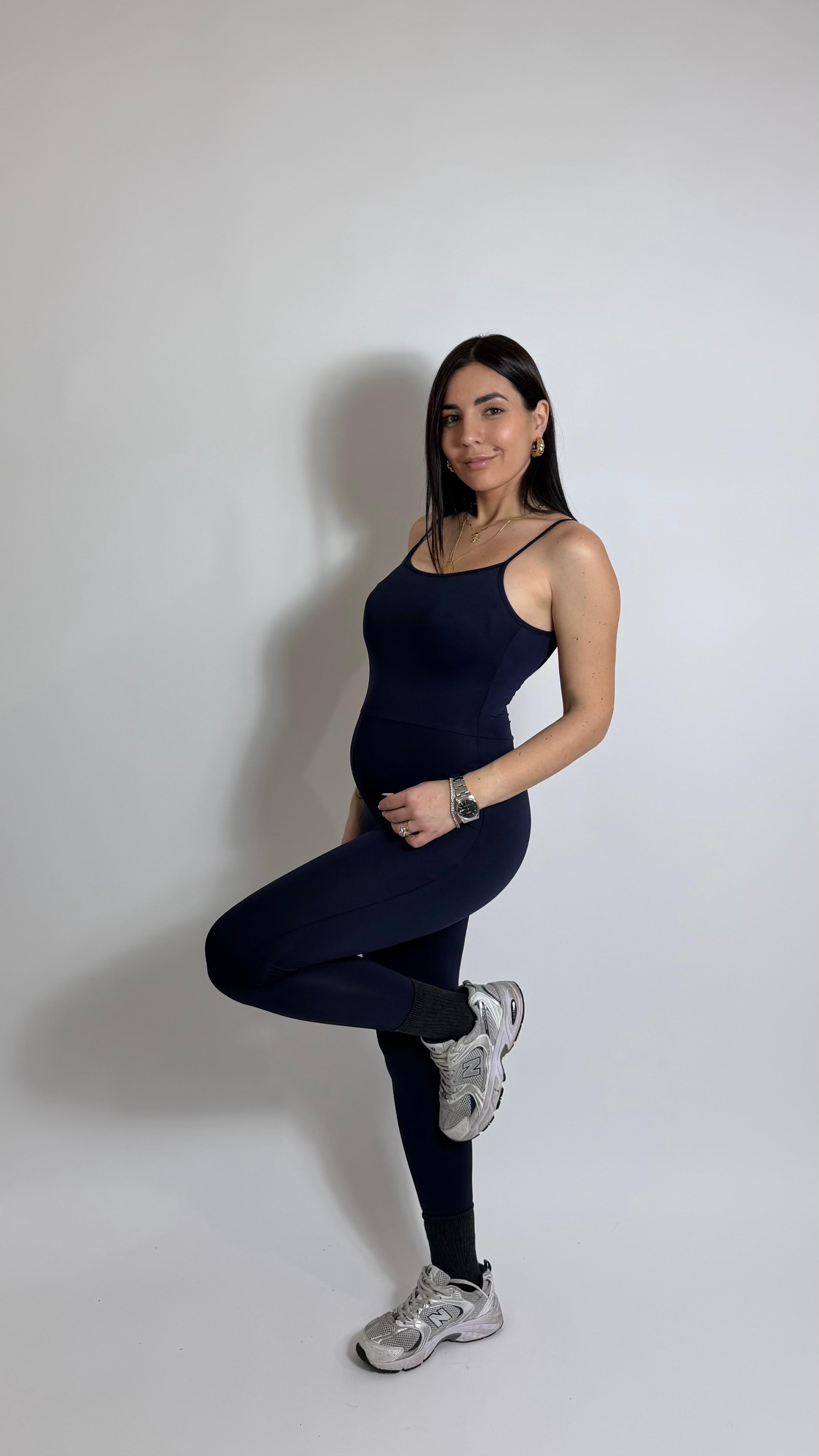 Jumpsuit Second Skin - Bretella Sottile - Sigaretta / Blu Notte