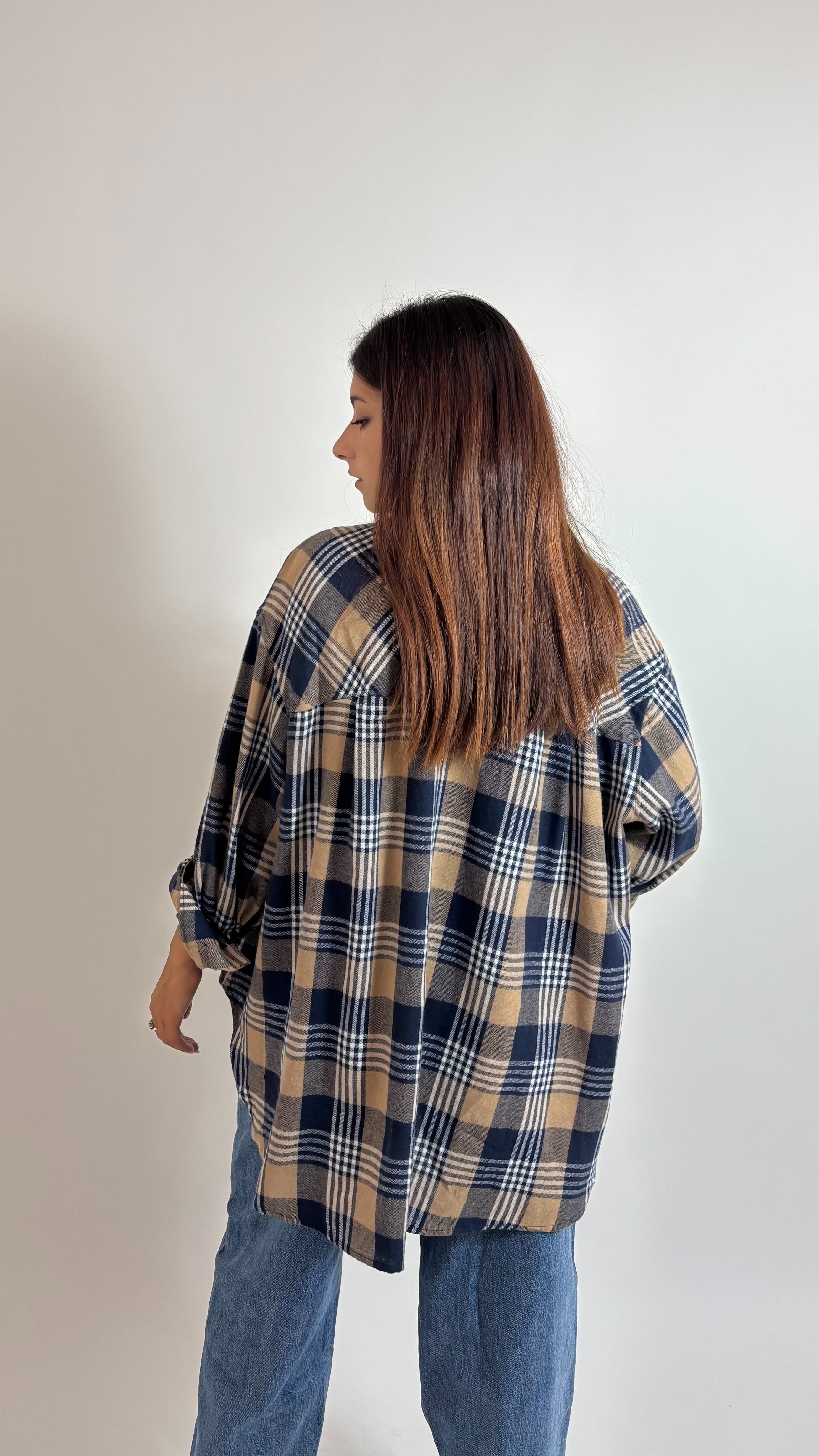Camicia Check Charm Blu/Ecru