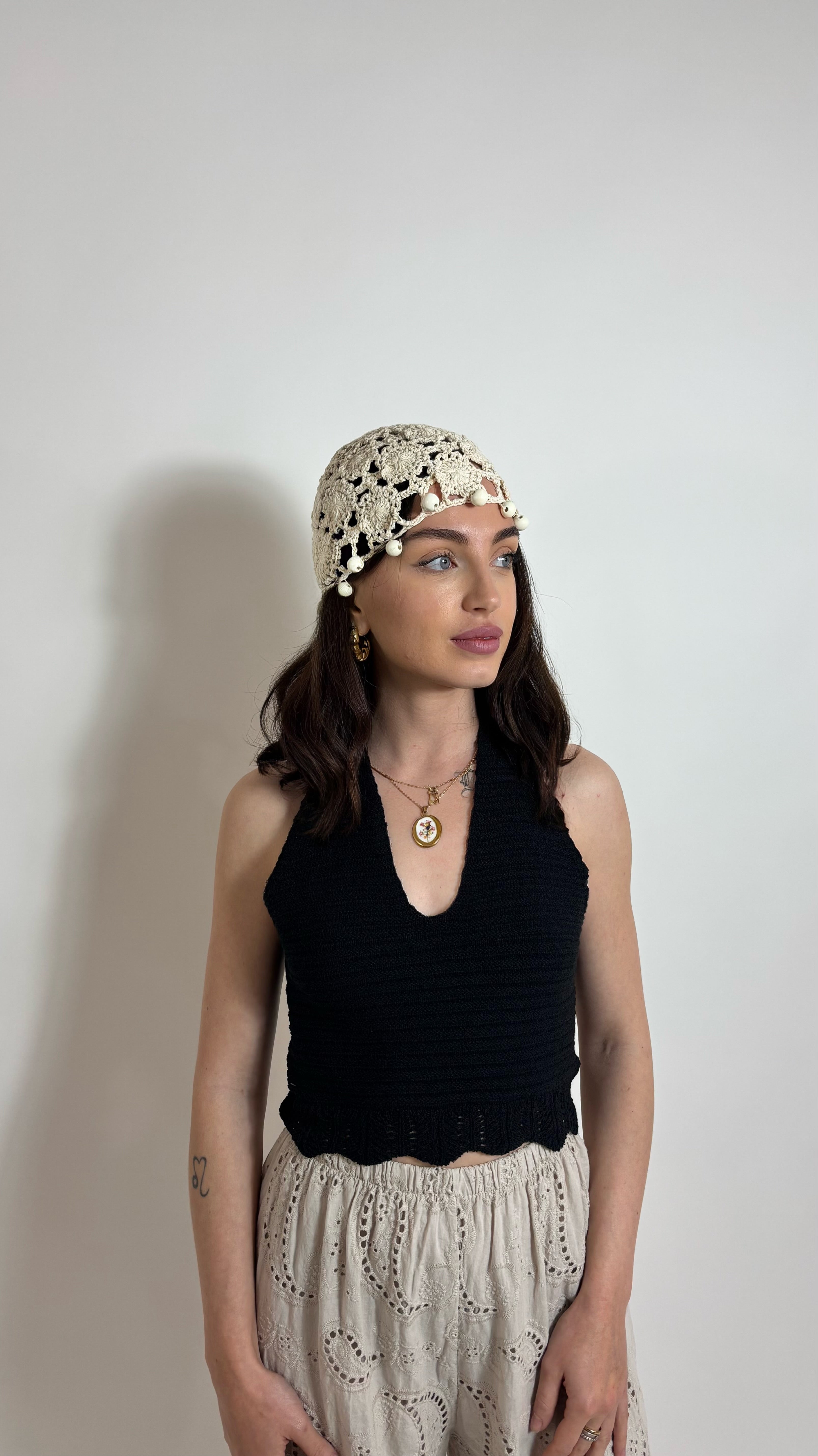 Top Crochet Positano Nero