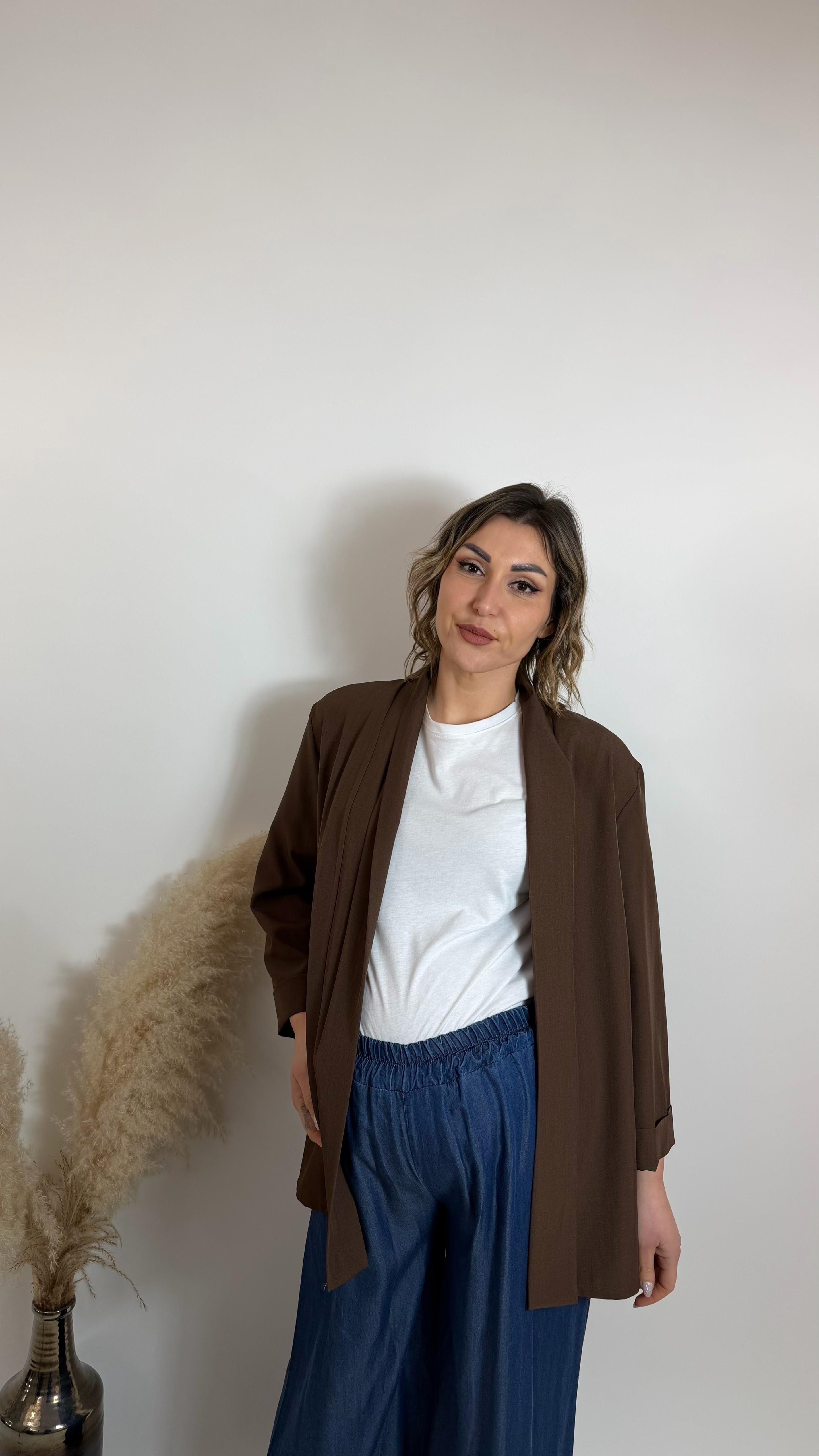 Kimono Manica Ampia Moka