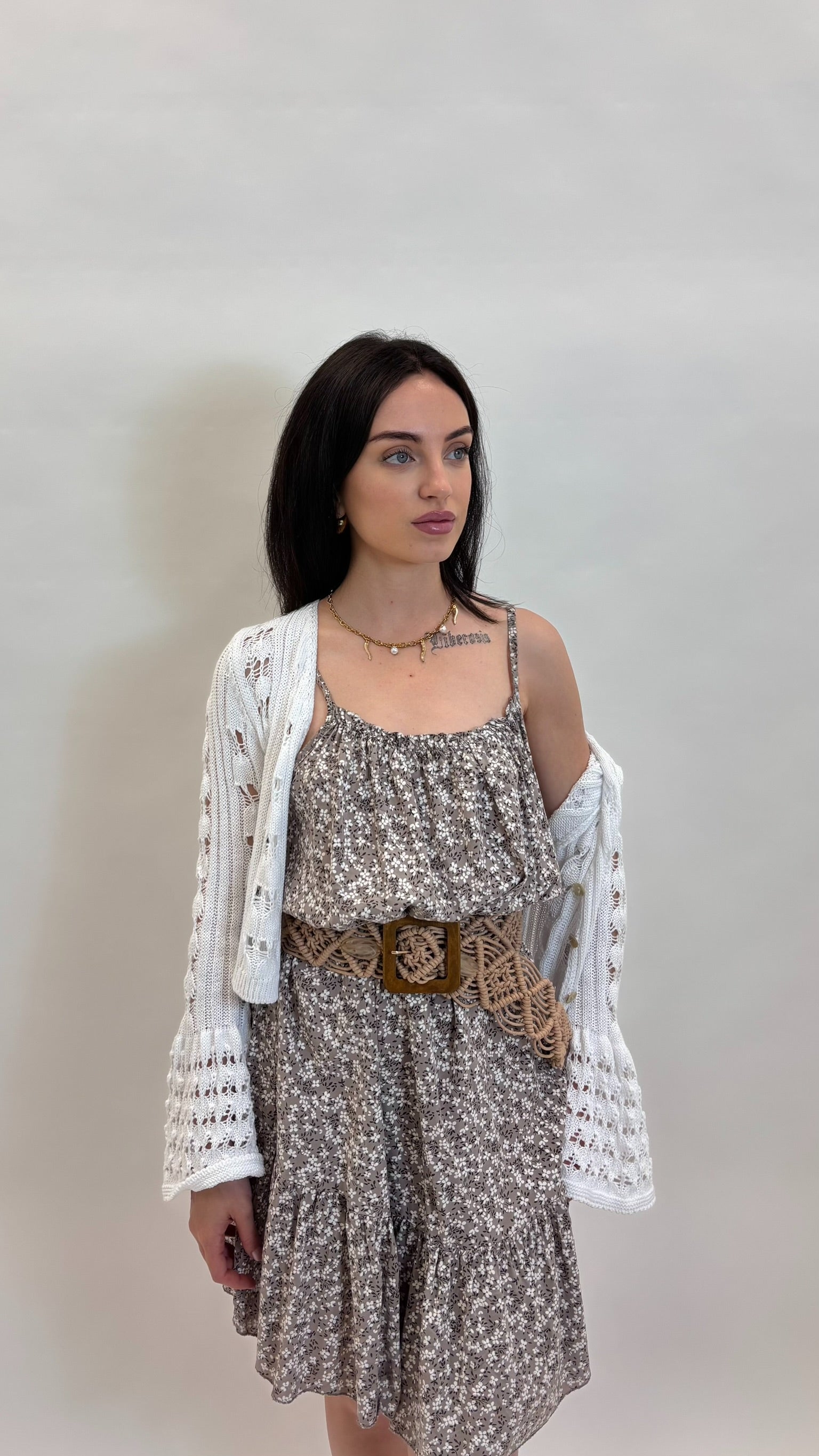Mini Dress Bloom Tortora