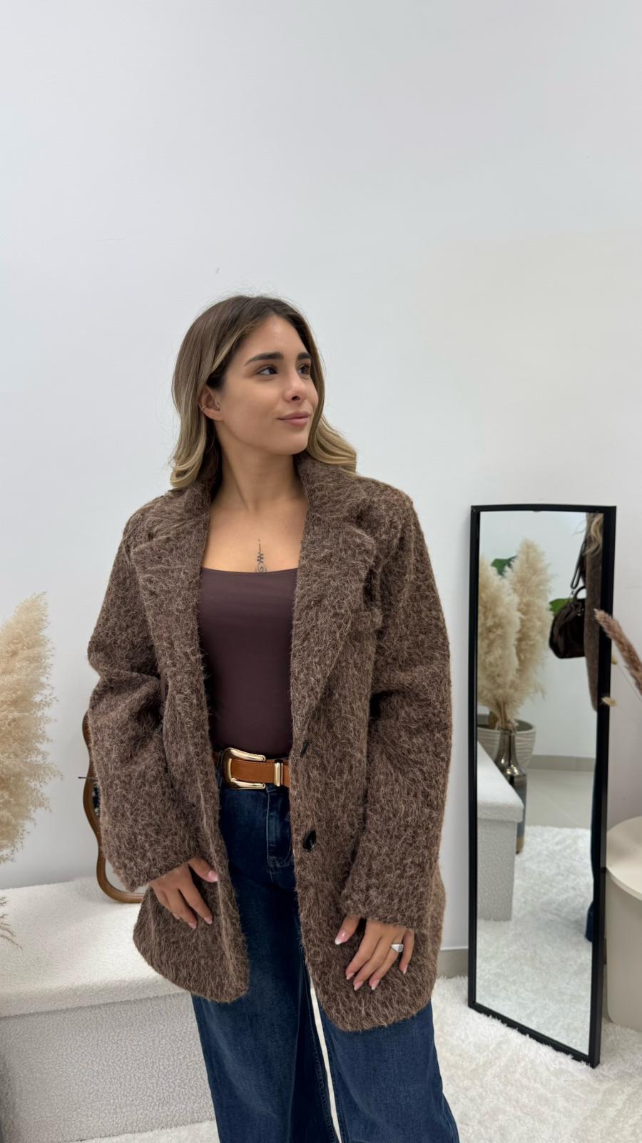 Cozy Coat Simil Teddy Choco