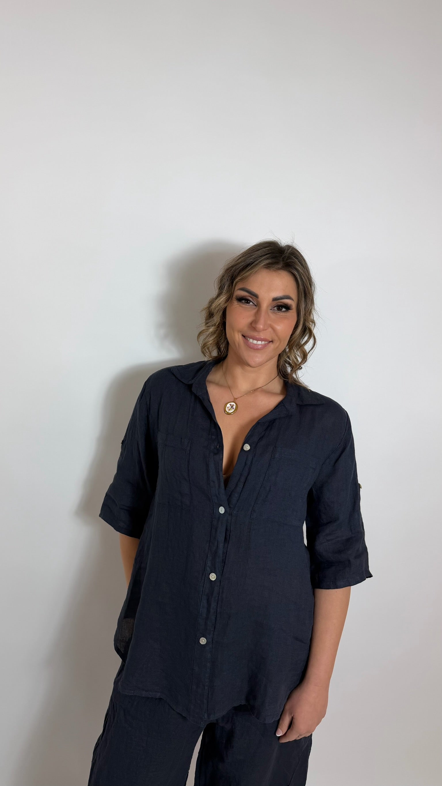 Camicia Lino Blu
