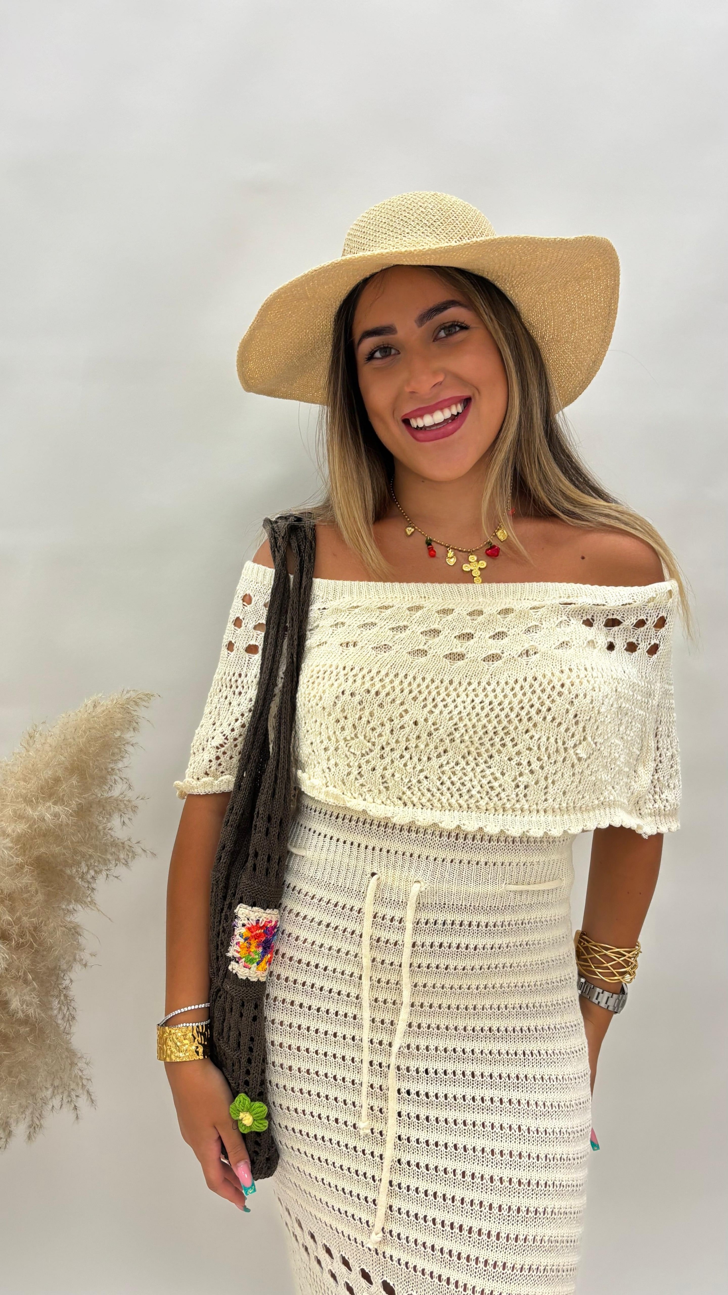 Abito Crochet Burro