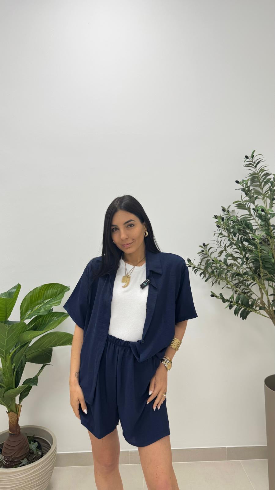 Set Utility Shorts e Camicia Blu Notte