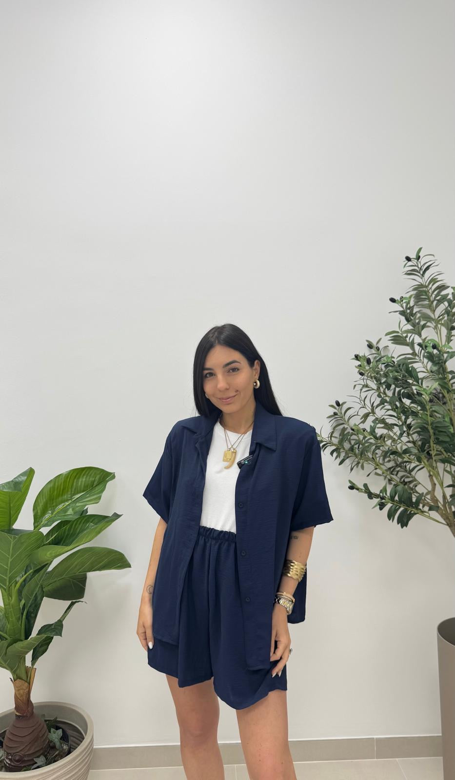 Set Utility Shorts e Camicia Blu Notte