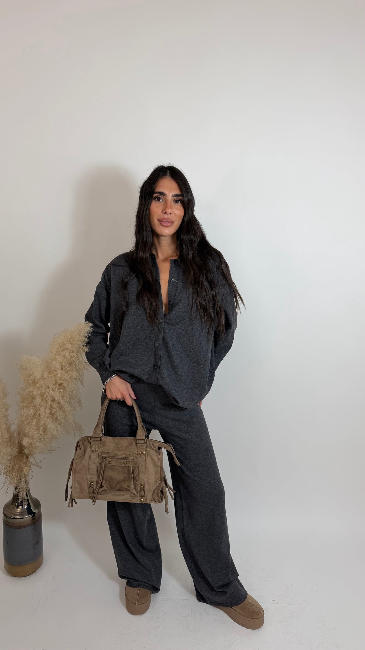 Polo Cordset Grigio Piombo