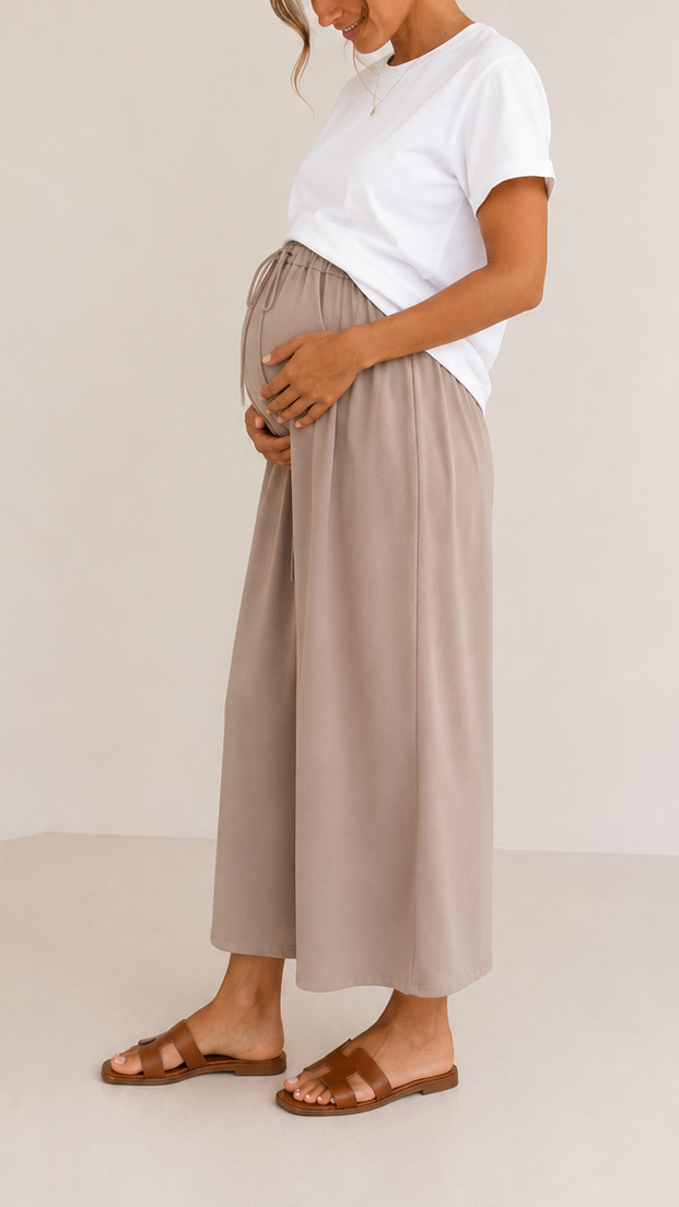 Pantalone Soft Capri Tortora