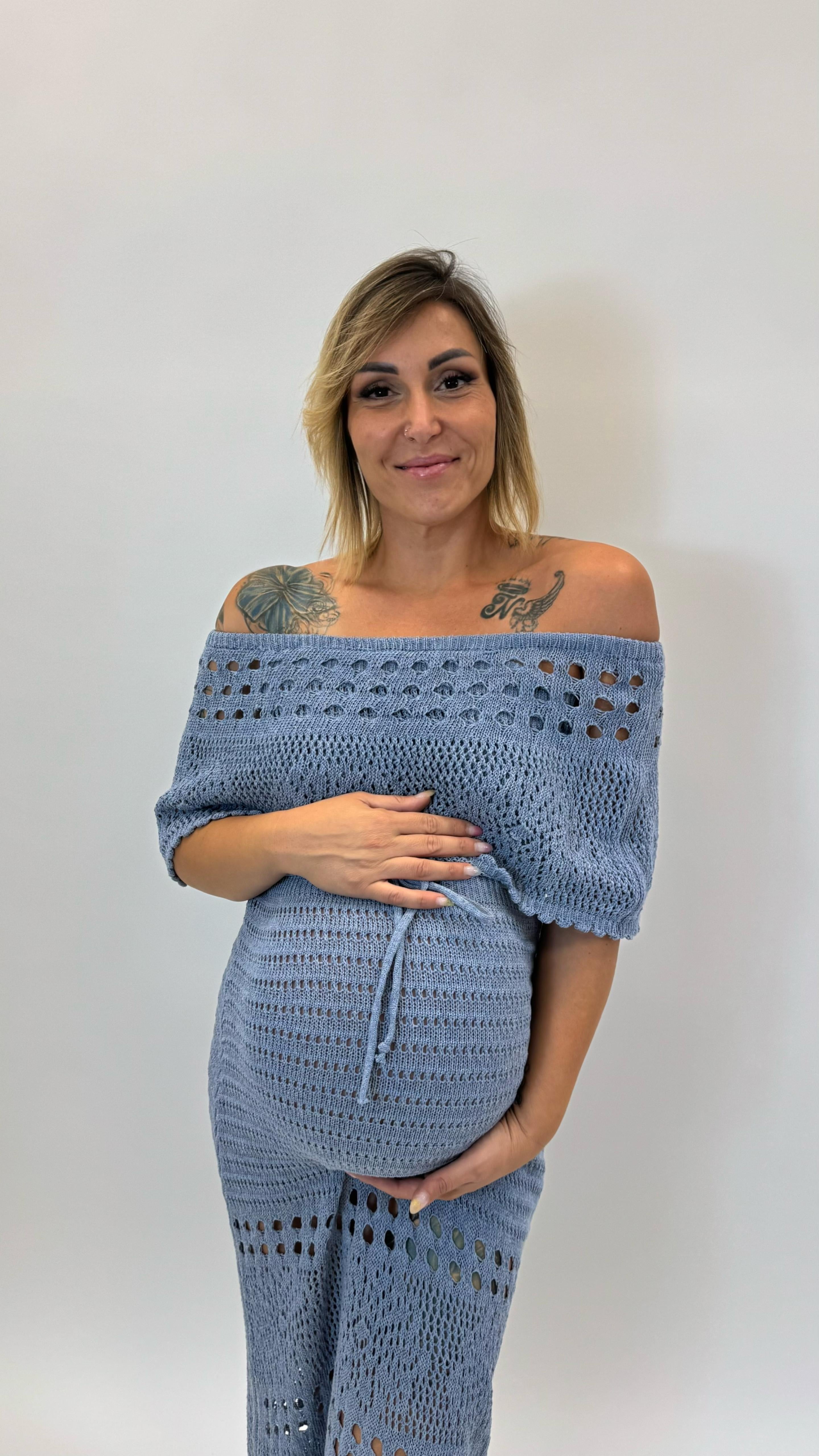 Abito Crochet Azzurro Denim
