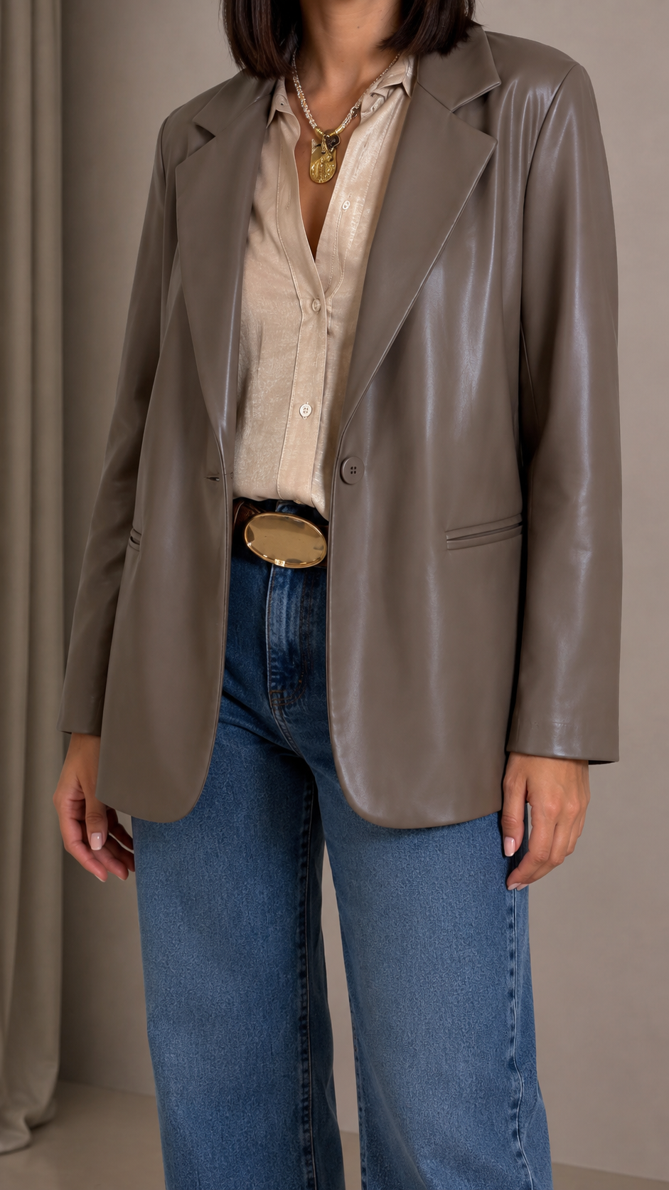 Blazer Ecopelle Tortora