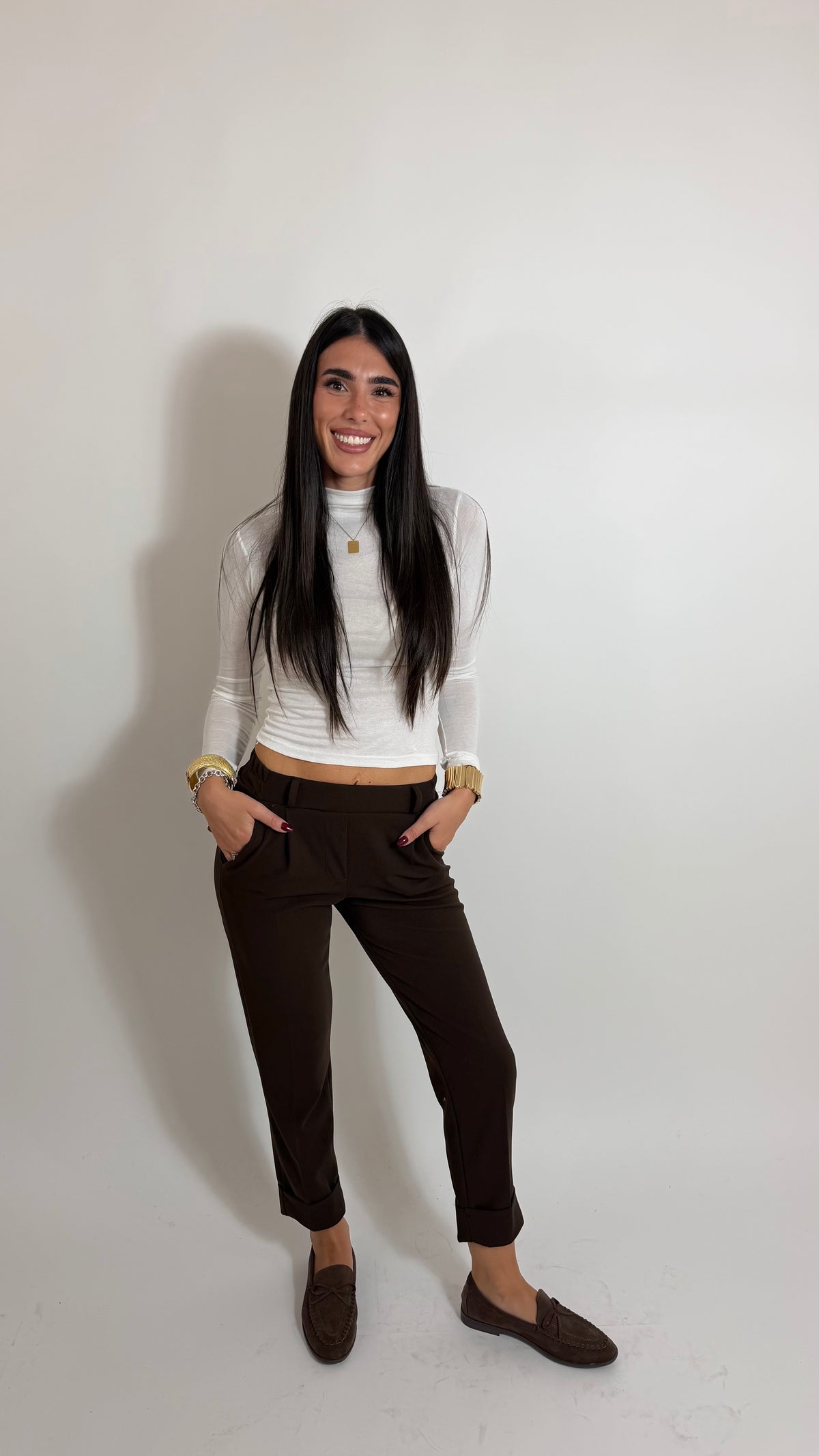 Pantalone Hide Cuff Choco
