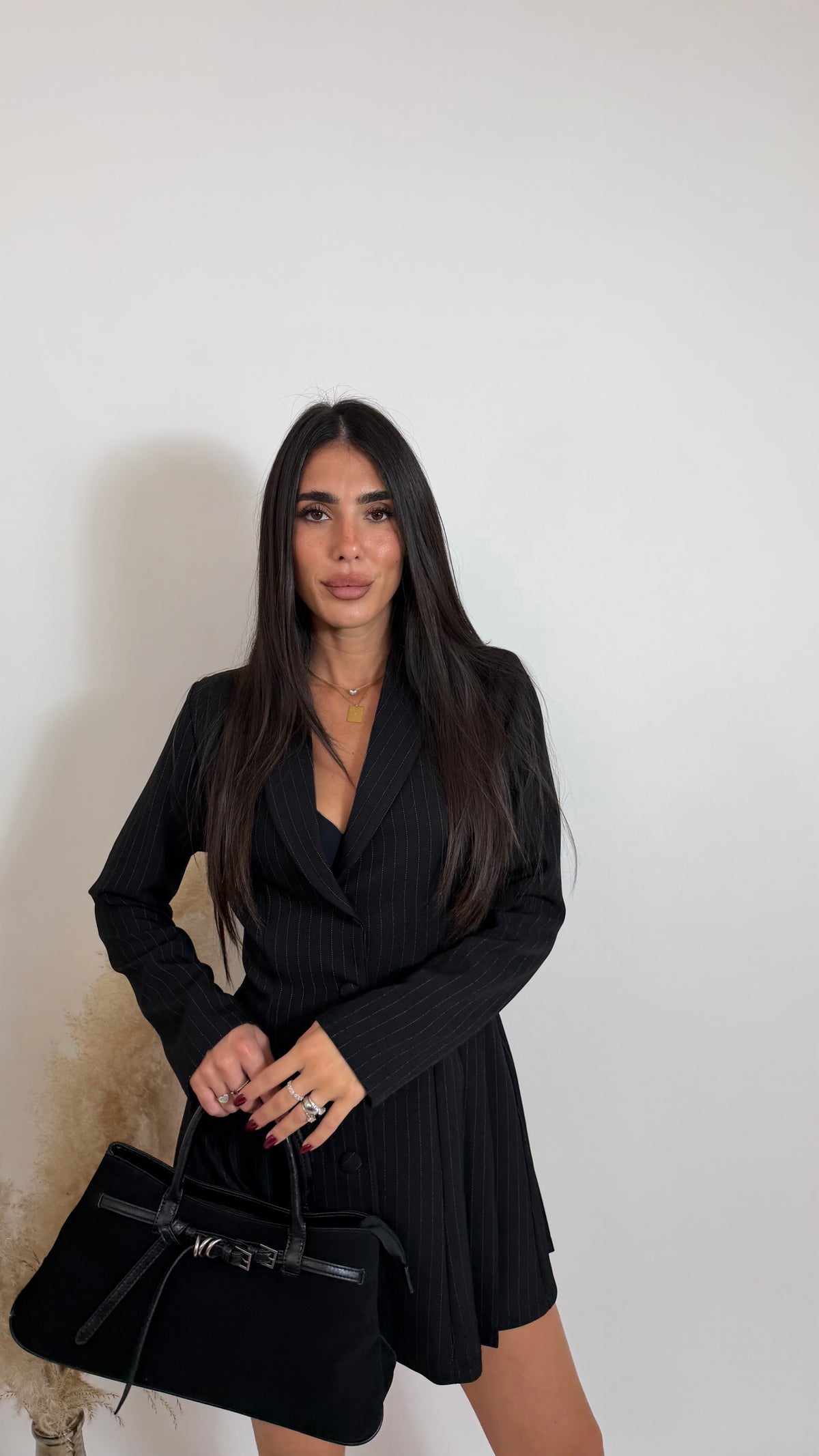 Abito Blazer Gessato Nero