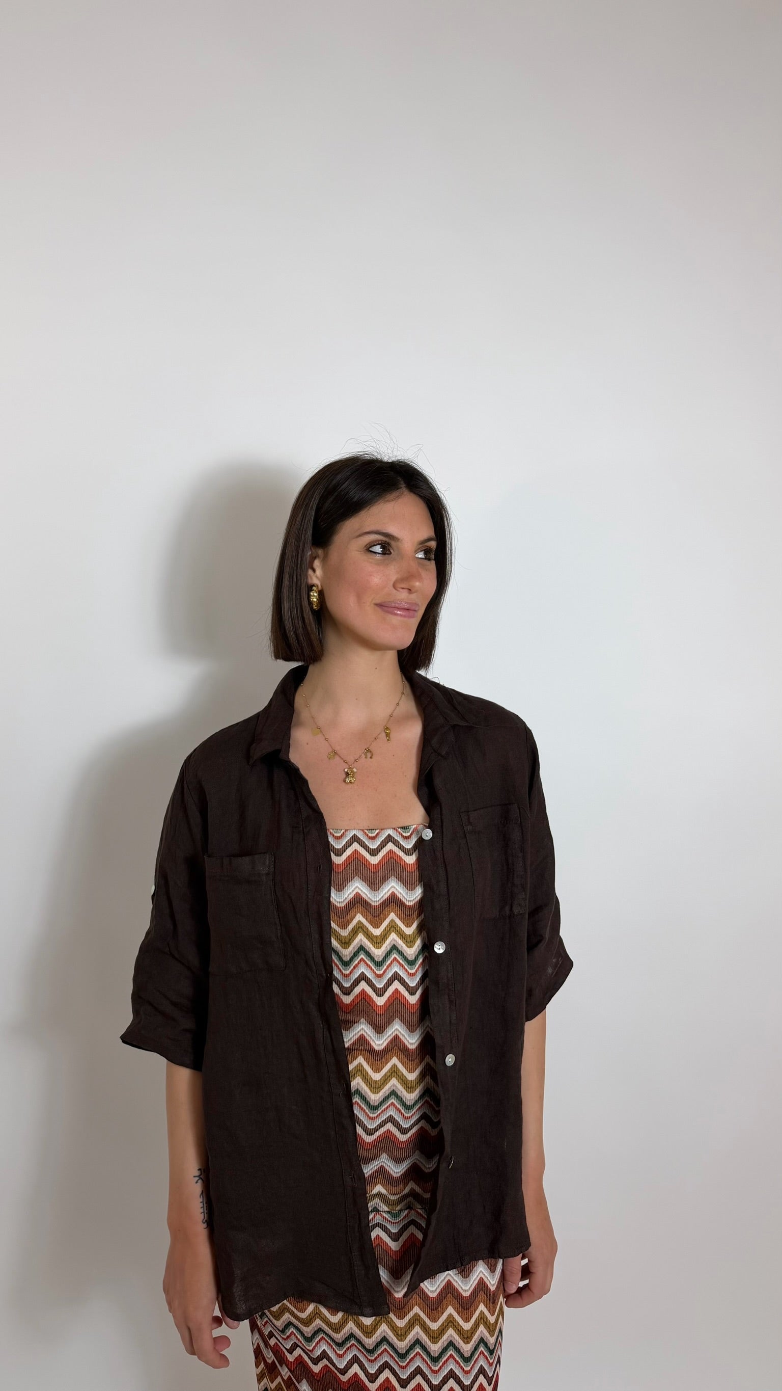 Camicia Lino Choco