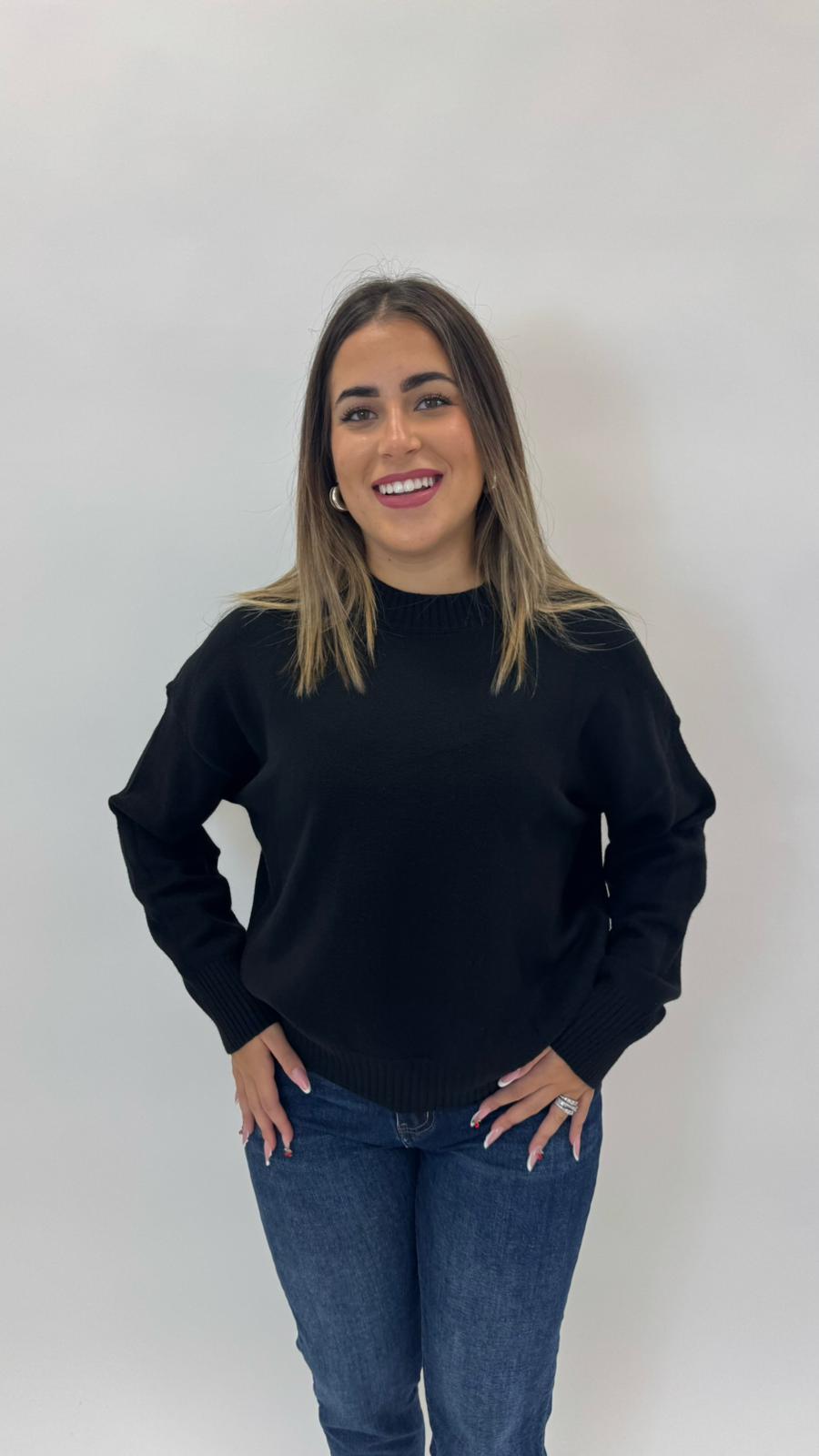 Pulloverone in Maglia Nero