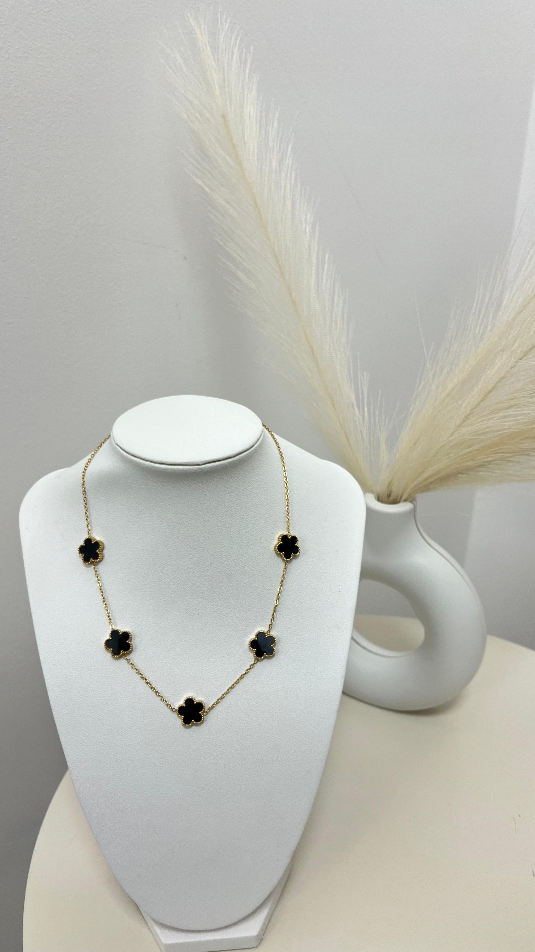 Collana Flowers Black