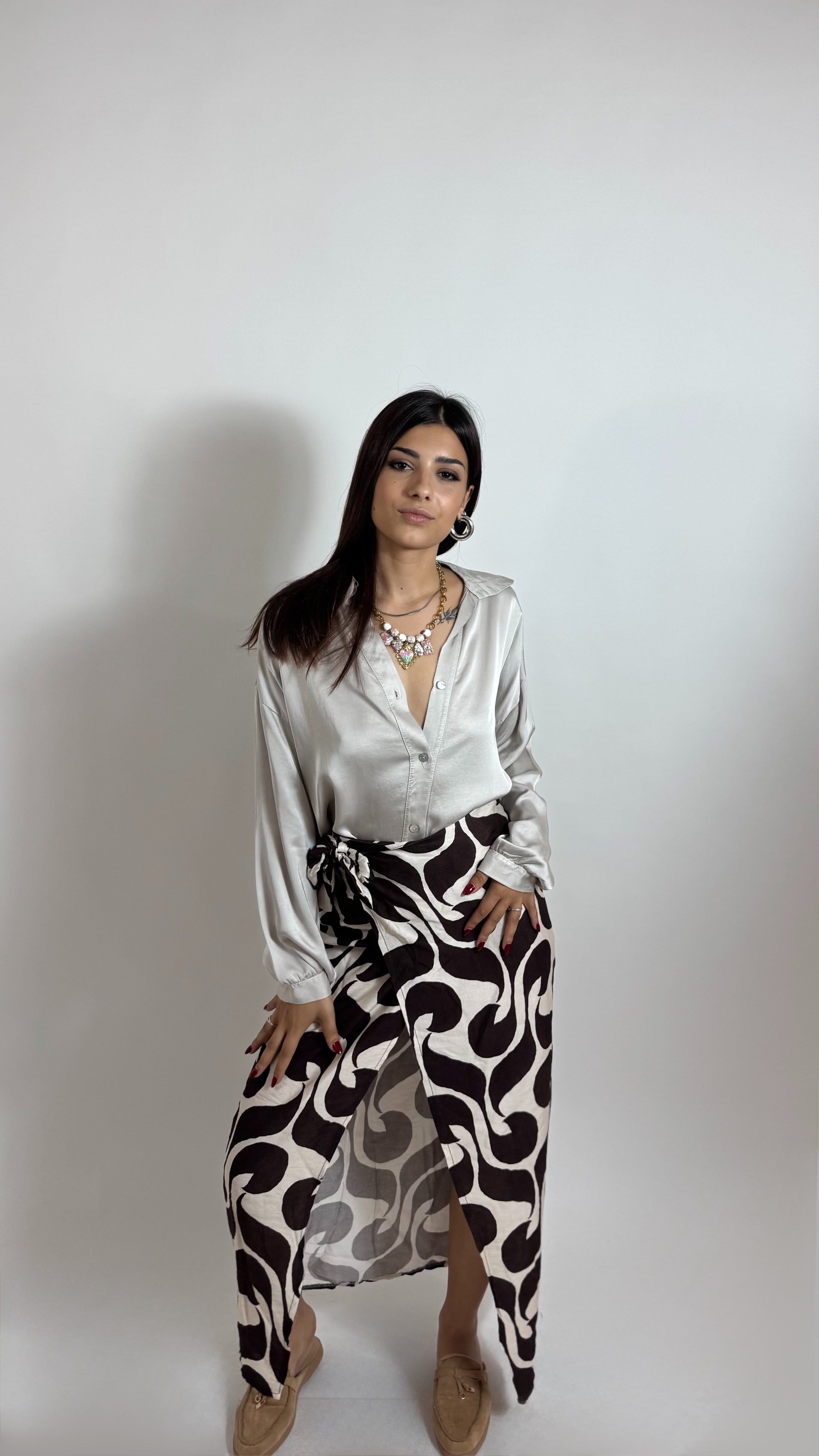 Gonna Pareo Midi Aesthetic Black/White