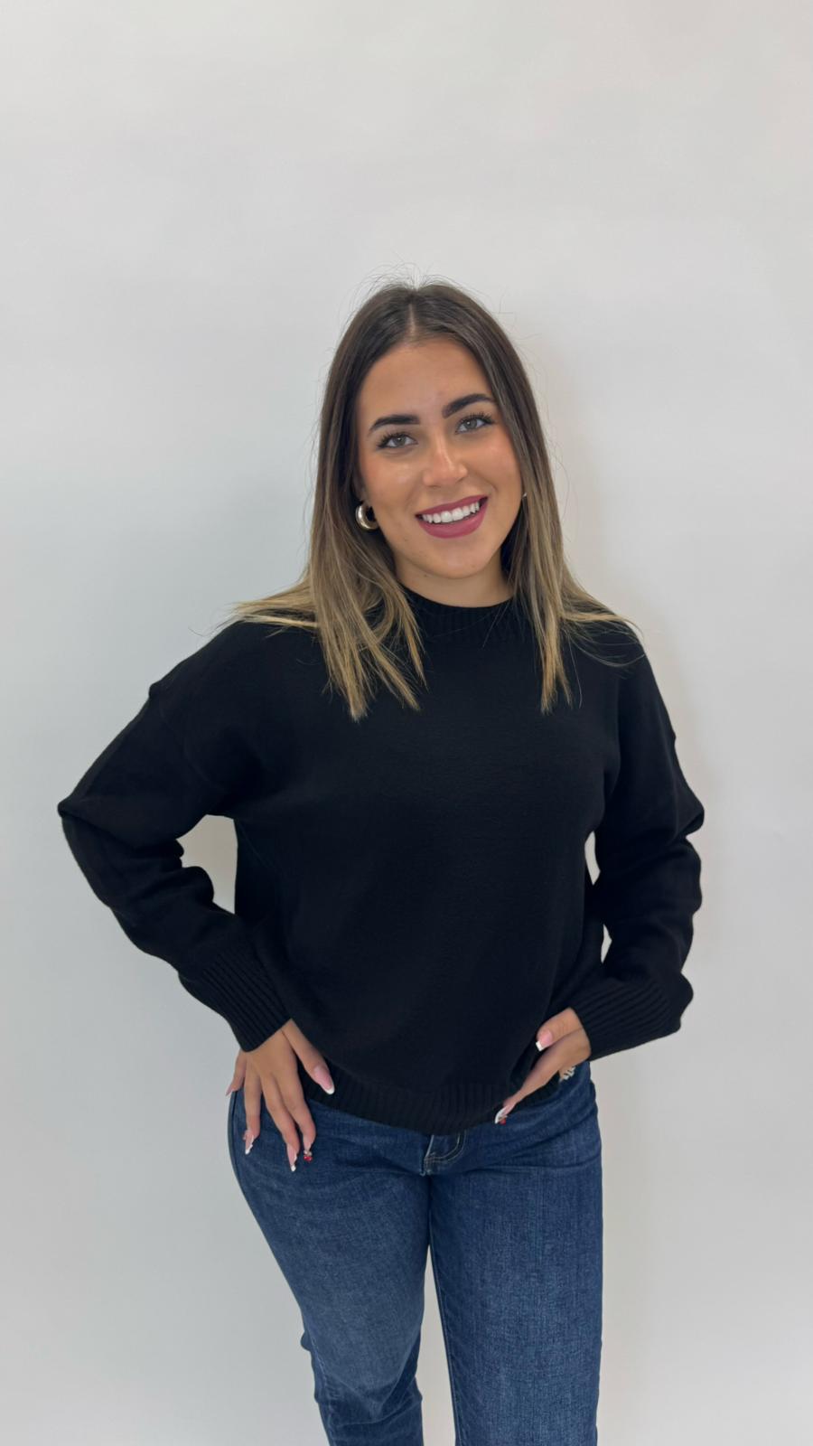 Pulloverone in Maglia Nero