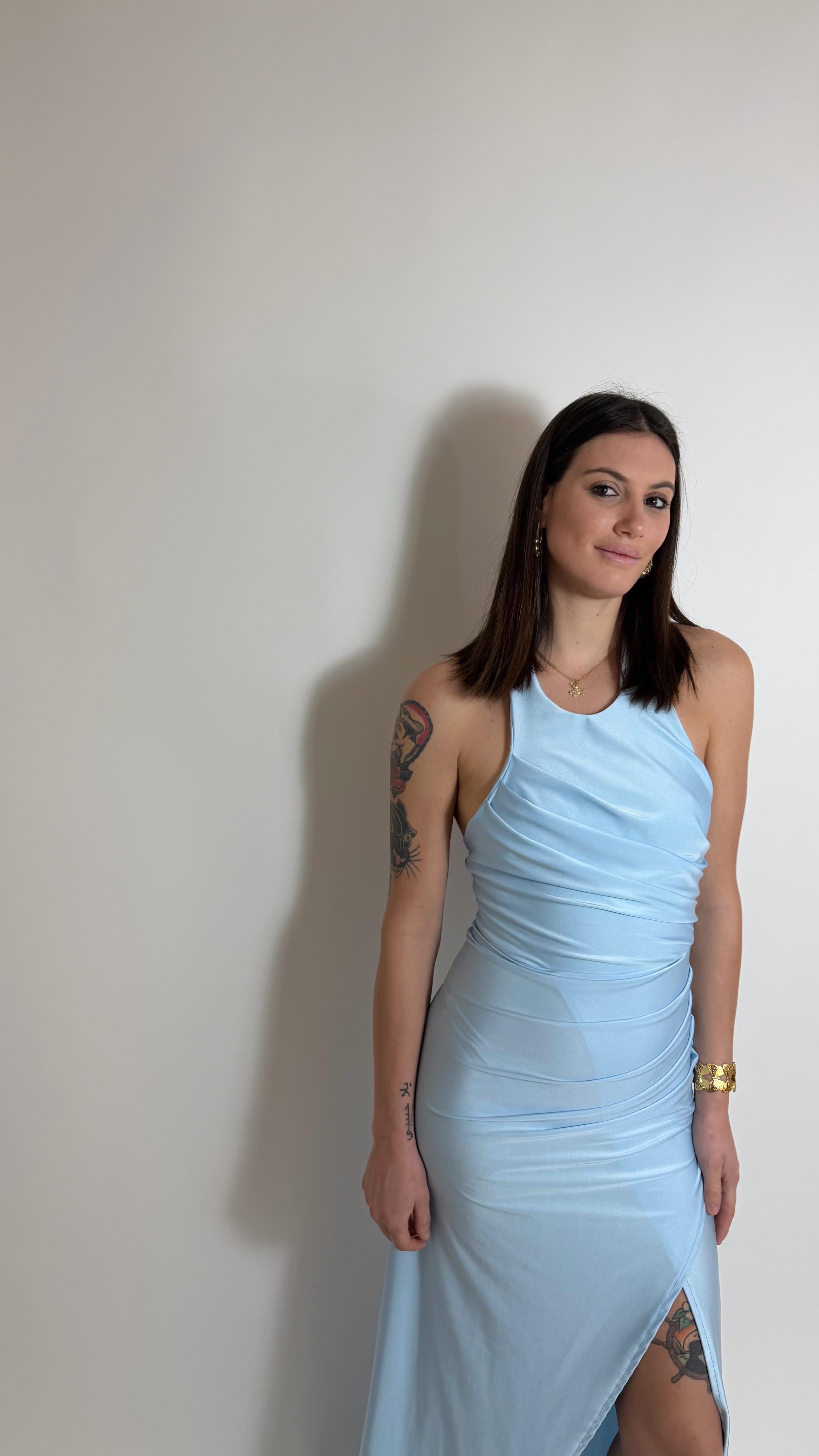 Abito Halter - Celeste