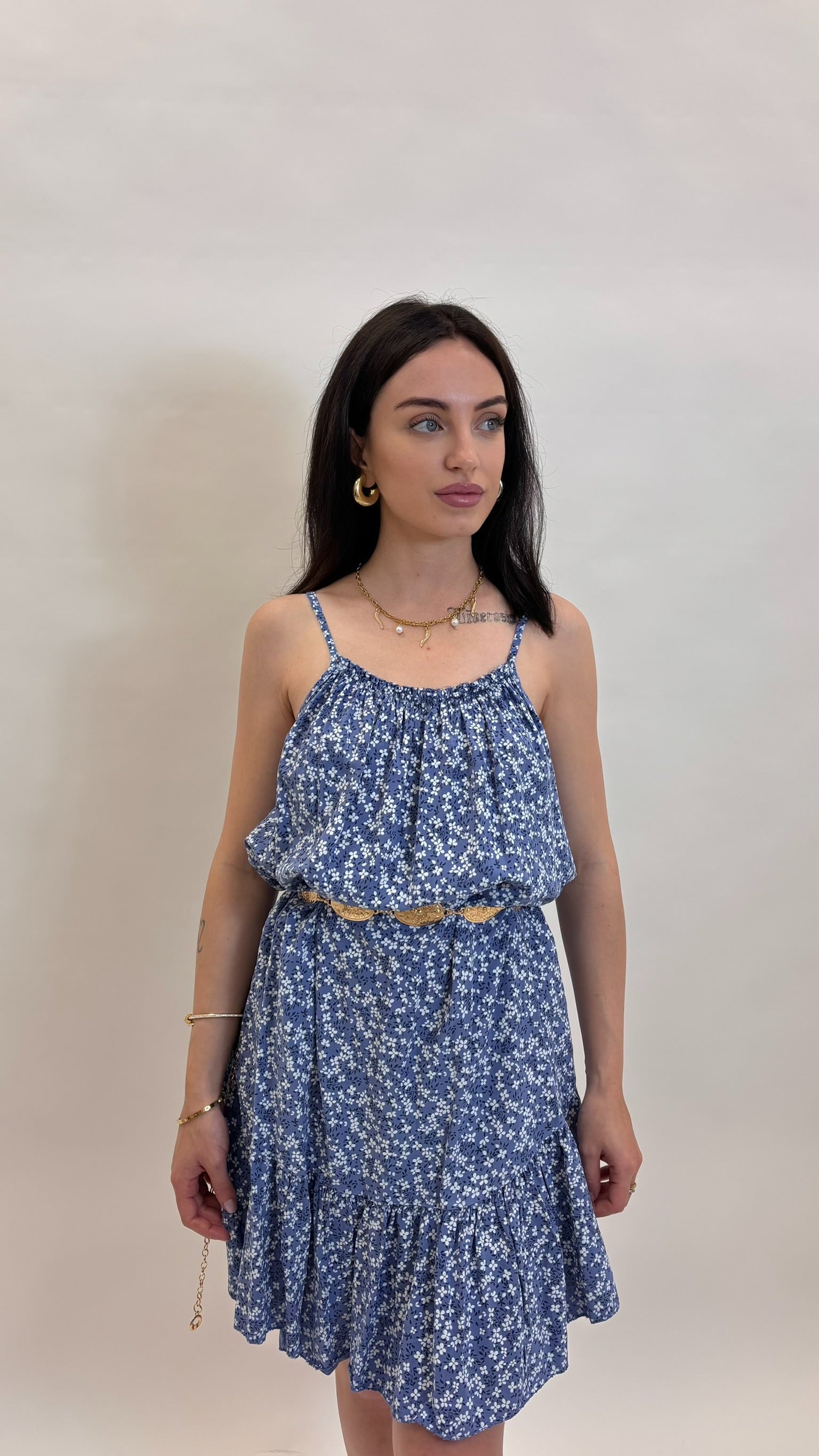 Mini Dress Bloom Indaco
