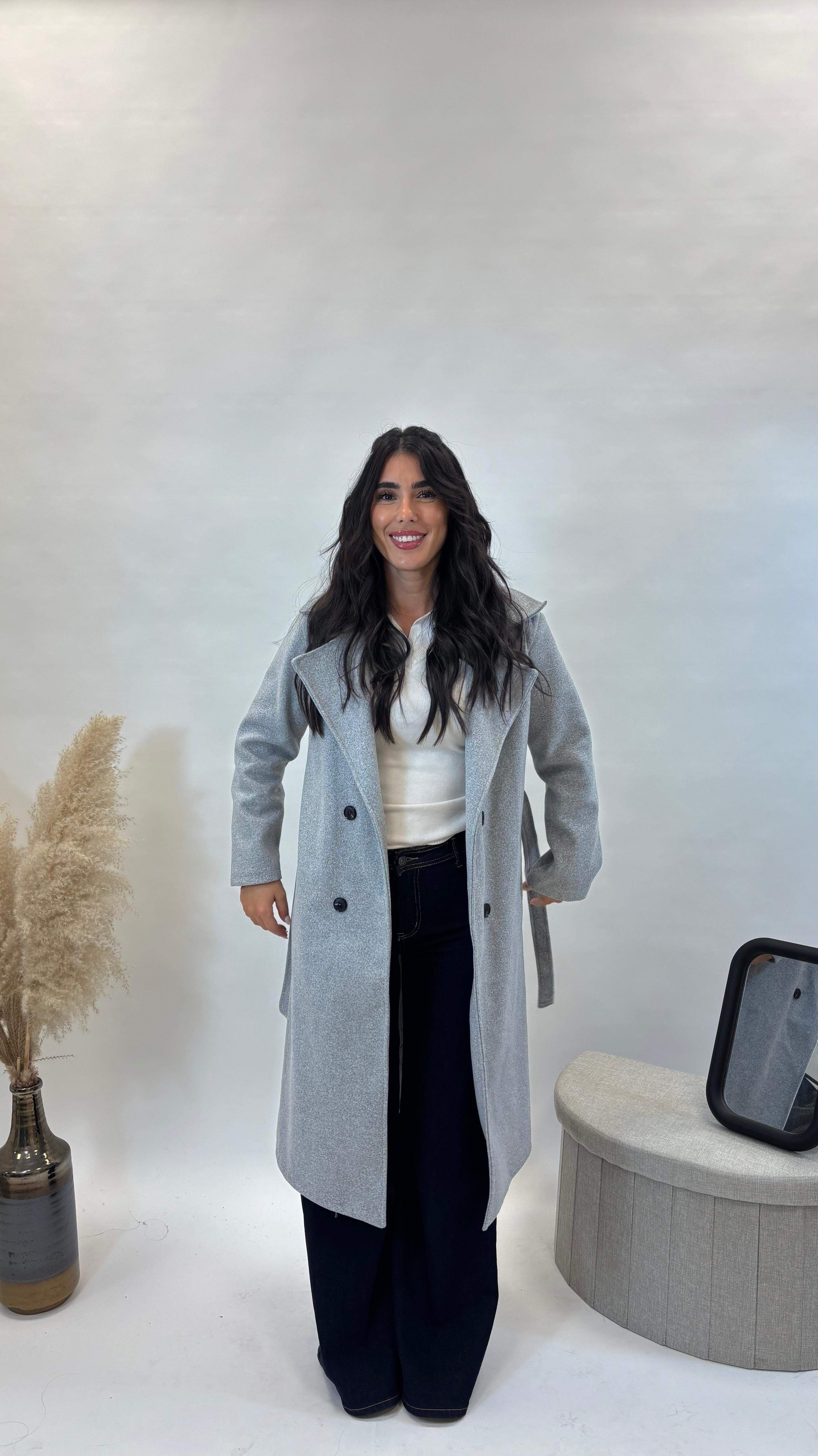 Coat BE YOU con Cinta Grigio Perla