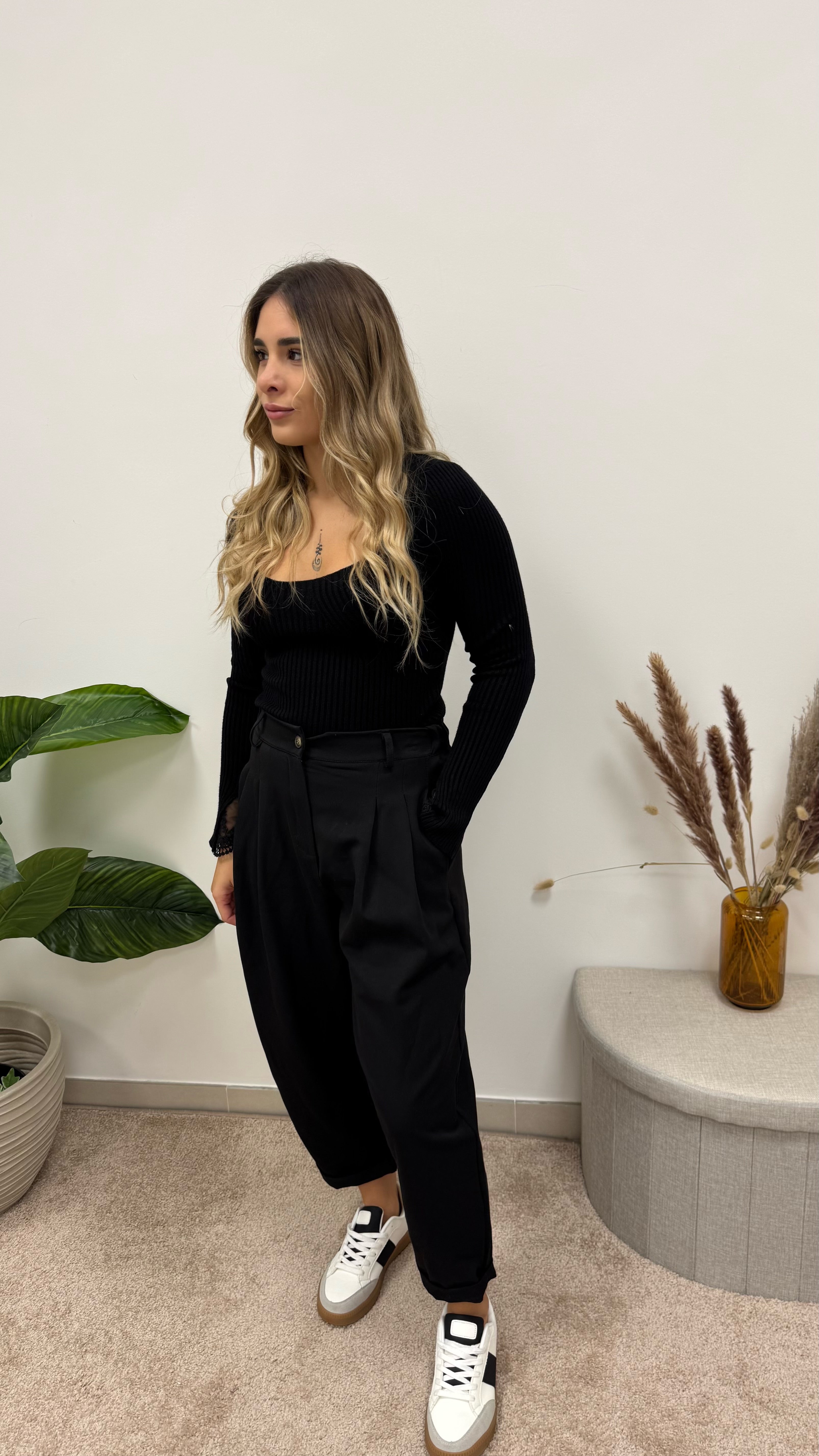 Pantalone Soft Tapered Nero