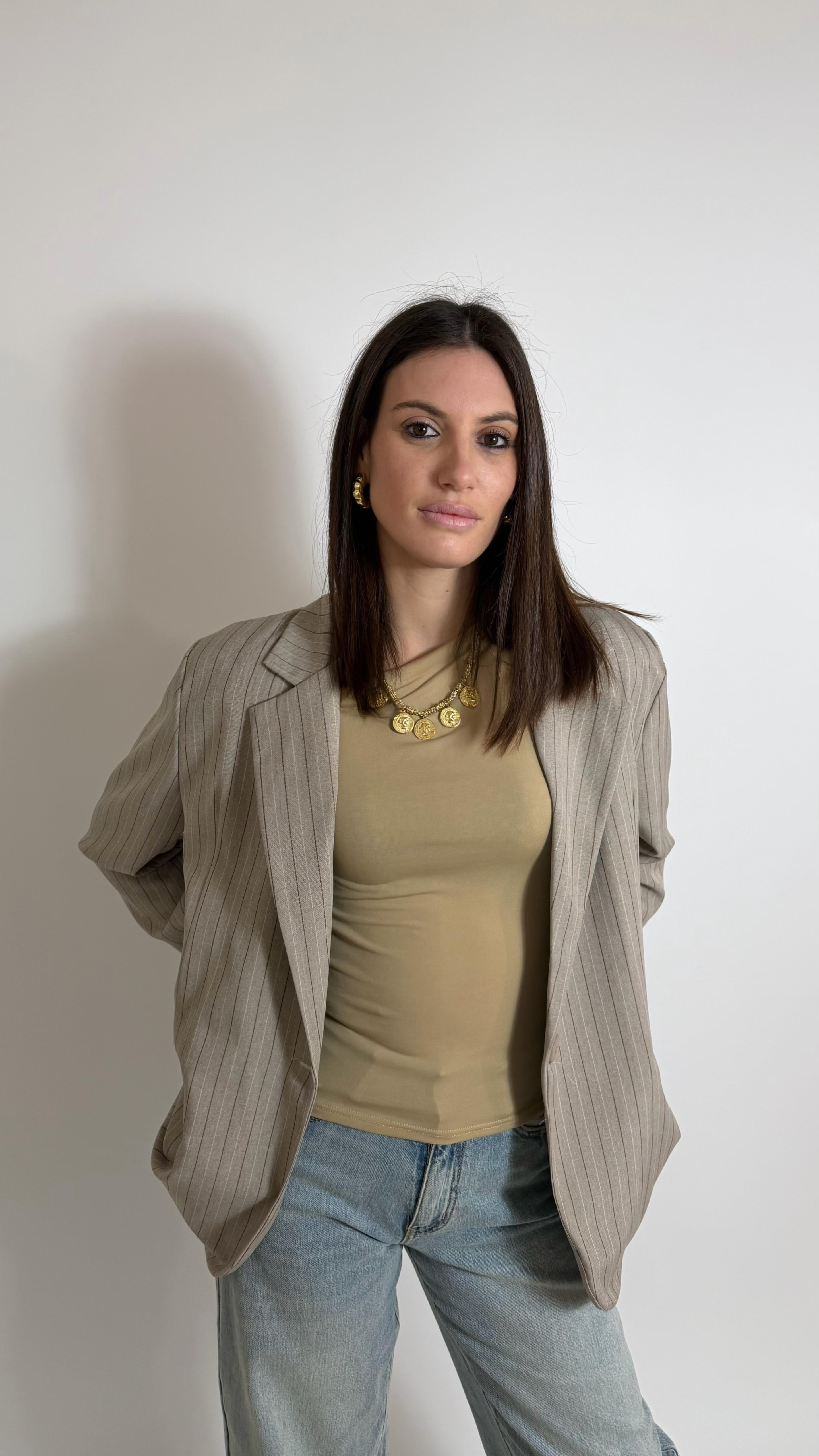 Tailleur Classic Gessato Nude