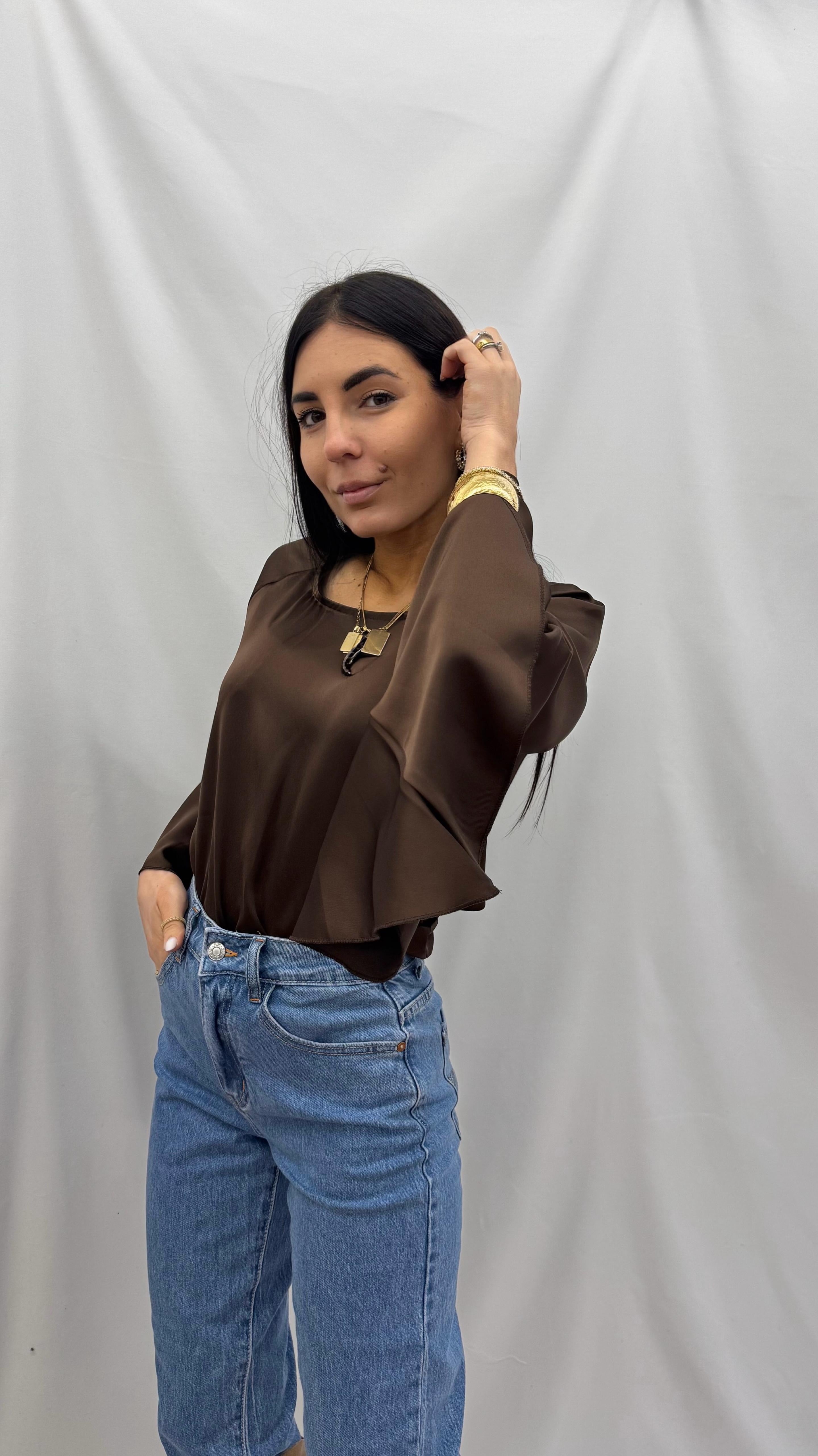 Blusa Raso Manica Gala